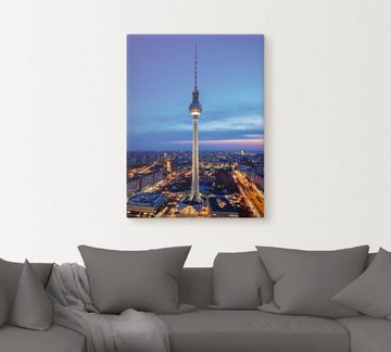 Artland Wandbild Berlin Fernsehturm, Deutschland (1 St), als Leinwandbild in verschied. Größen