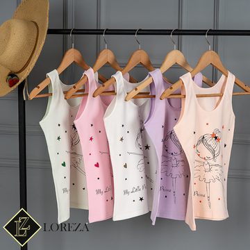 LOREZA Unterhemd 5 Mädchen Unterhemden Baumwolle - Princess (Set, 5-St)