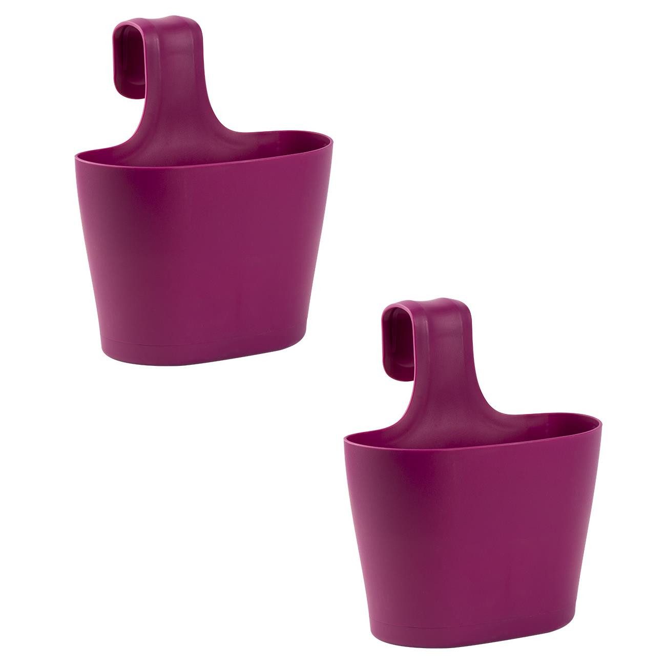 Engelland Blumenkasten Blumentopf zum Hängen (Vorteils-Set, 2 St., Fassungsvermögen je Topf 2,8 Liter), UV-Beständig, Frostbeständig, Wasserauffangschalen
