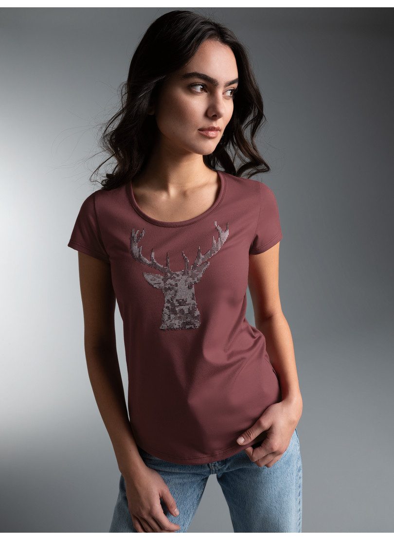 Trigema T-Shirt TRIGEMA T-Shirt Glitzer-Hirsch (1-tlg)
