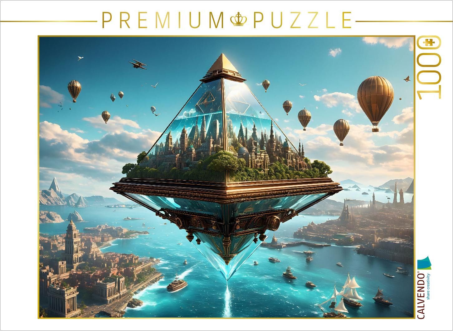 CALVENDO Puzzle CALVENDO Puzzle Steampunk - fliegende Glaspyramide, 1000 Teile Lege-G, 1000 Puzzleteile
