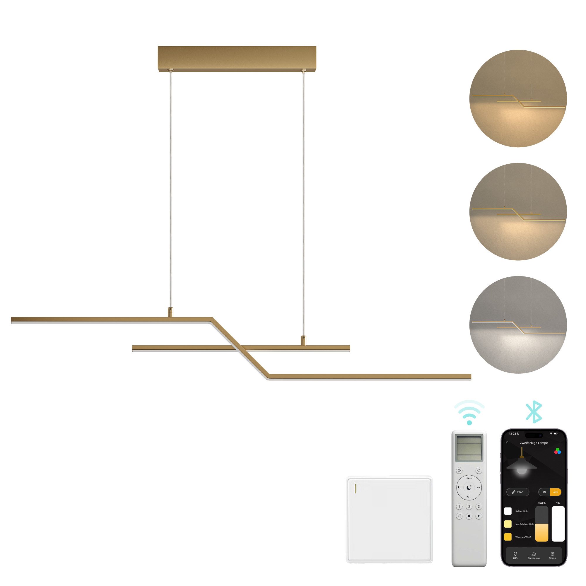Mai & Mai LED Pendelleuchte LED Hängelampe Linear design Verstellbares Hängeleuchte Luvina10