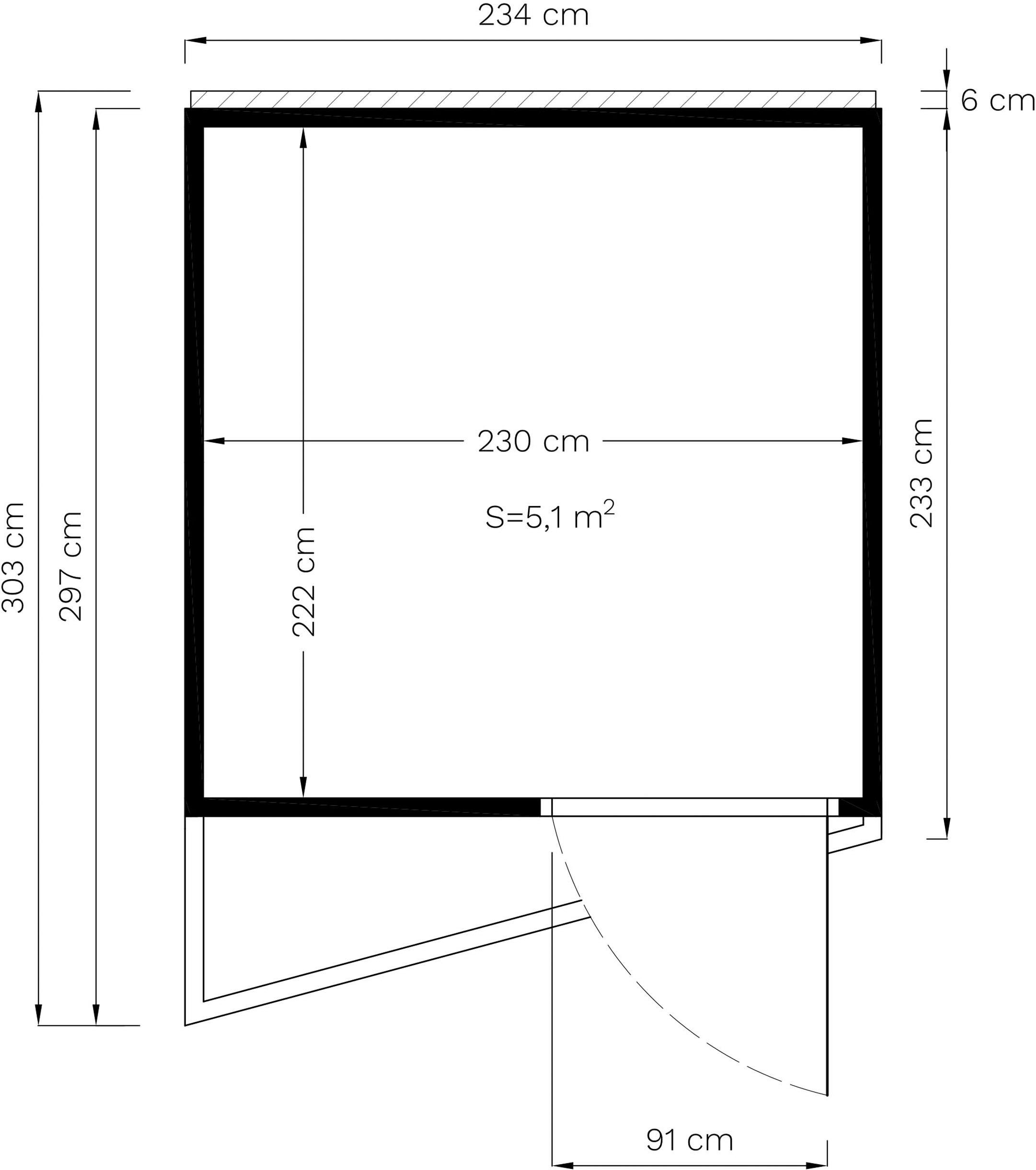 BERTILO Gartenhaus Concept Office, in verschiedenen Farben, BxT: 237x311 cm, mit elegantem Rhombus-Profil in einfacher Elementbauweise