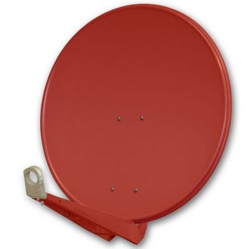 PremiumX DELUXE SAT Anlage für 4 Empfänger 85cm ALU Ziegelrot Quad LNB SAT-Antenne