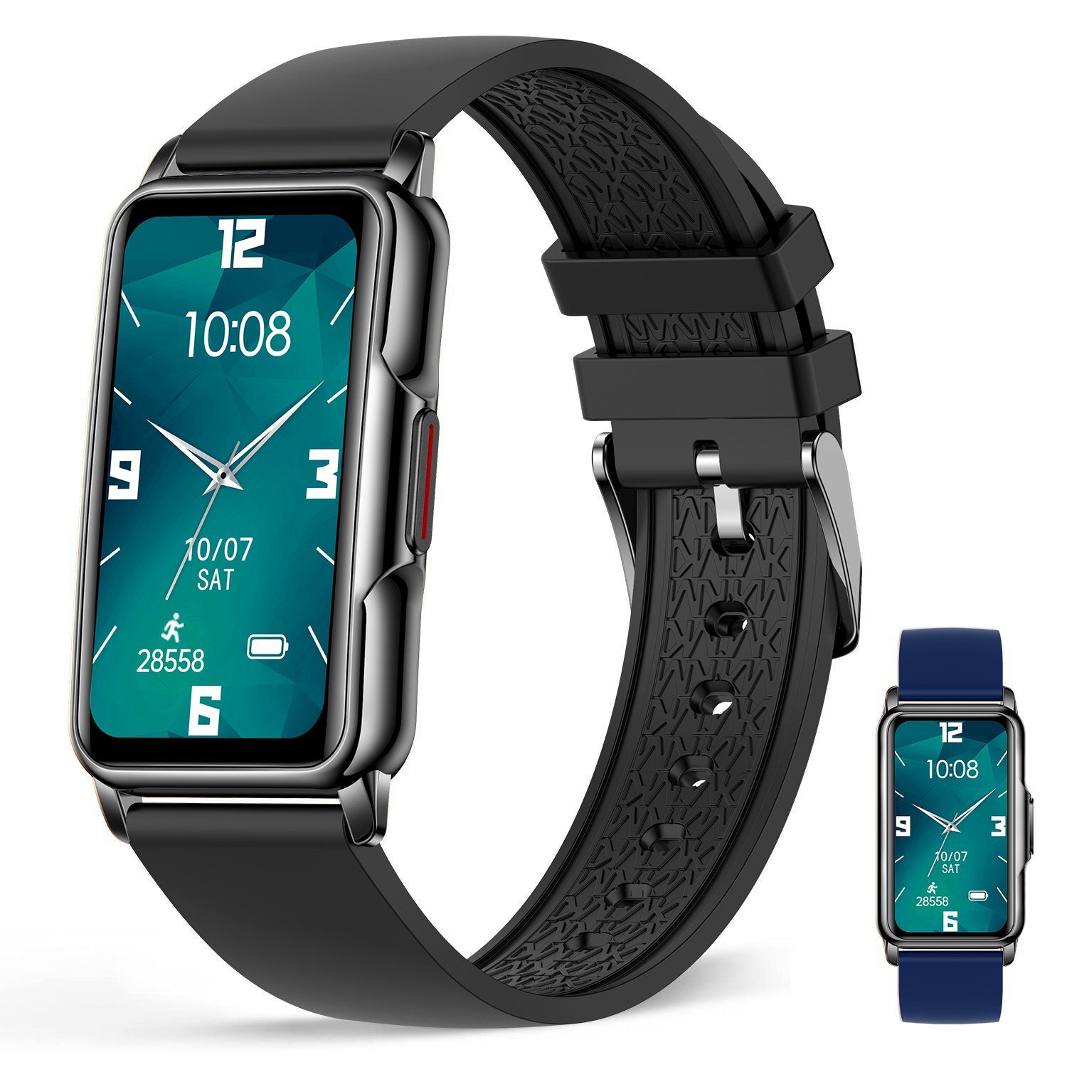 iOS Zoll, Fitness Damen Smartwatch (3,73 Schwarz+Blau Fitness Tracker, Gesundheitsfunktionen cm/1,47 Watch, Smartwatch Smart Android Haiaveng Damen und cm), Uhr,