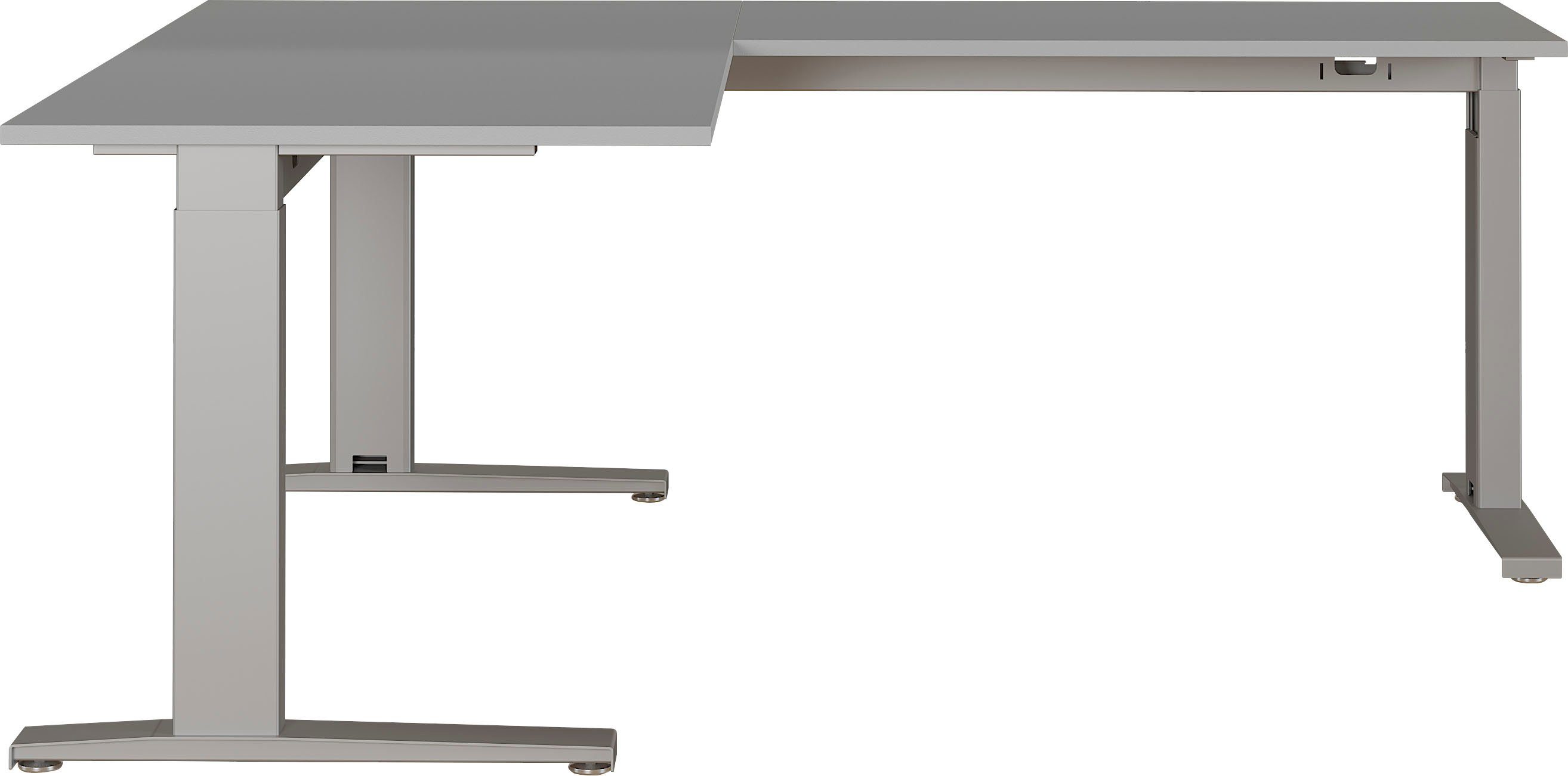 Lichtgrau mechanisch Silber Schreibtisch höhenverstellbar | Lichtgrau/Silber | GERMANIA GW-Agenda,