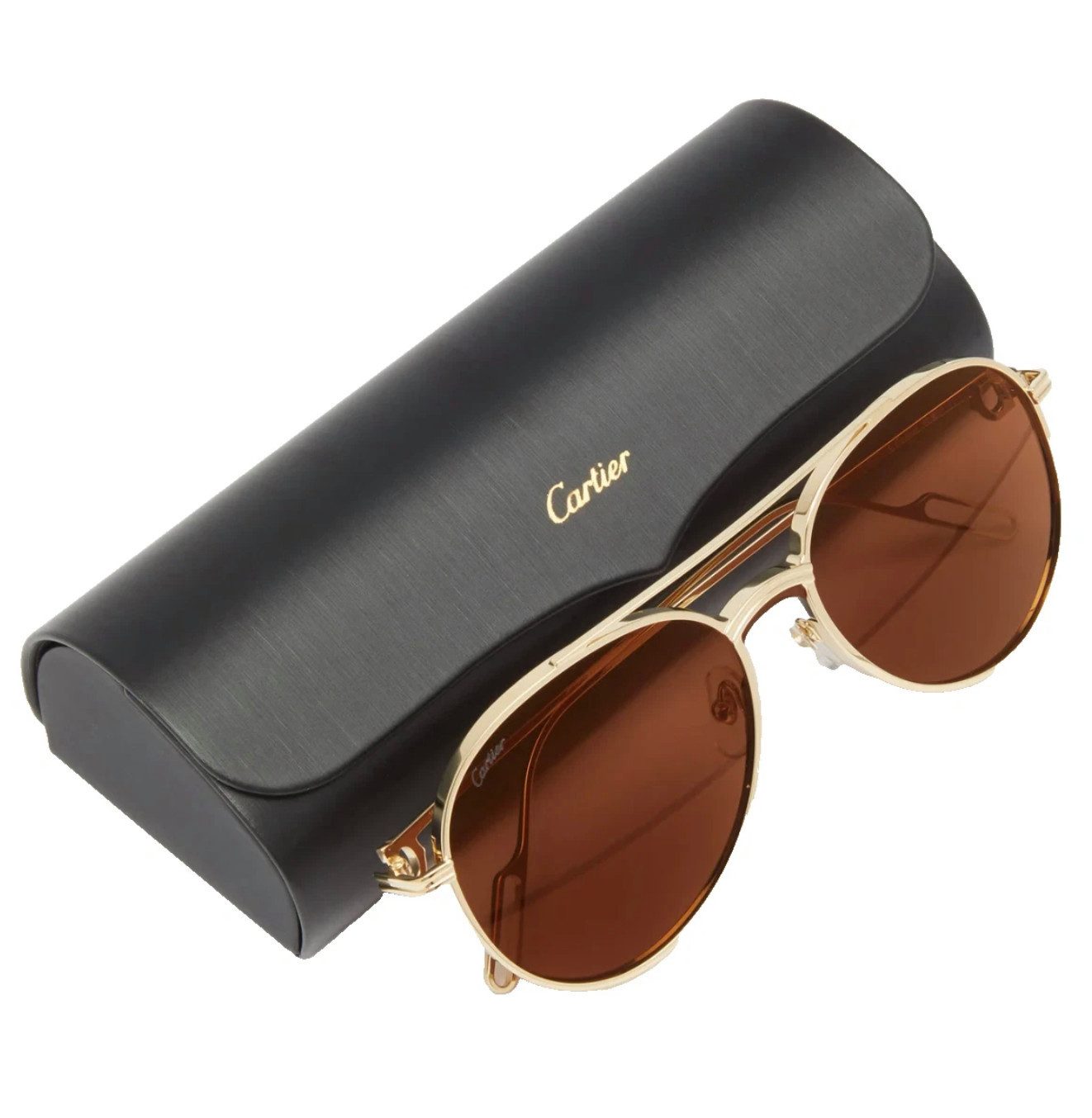 Sonnenbrille Première de Cartier Exklusives Aviator-Design Brille in Gold
