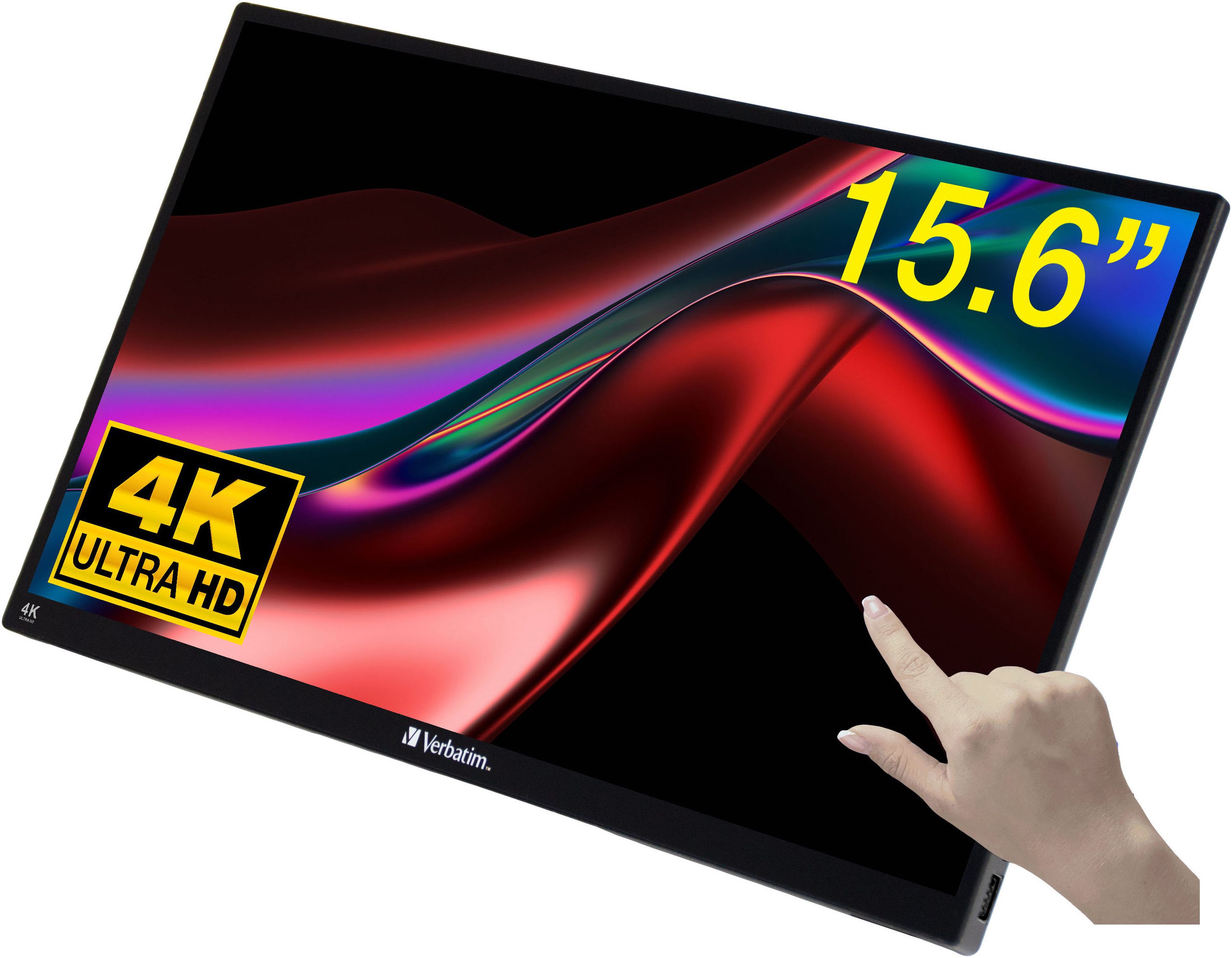 Verbatim PMT-15-4K 32238 Verbatim Portabler Monitor (40 cm/15 ", 4096 x 2160 px, 4K Ultra HD, 6 ms Reaktionszeit, 60 Hz, IPS-LCD)