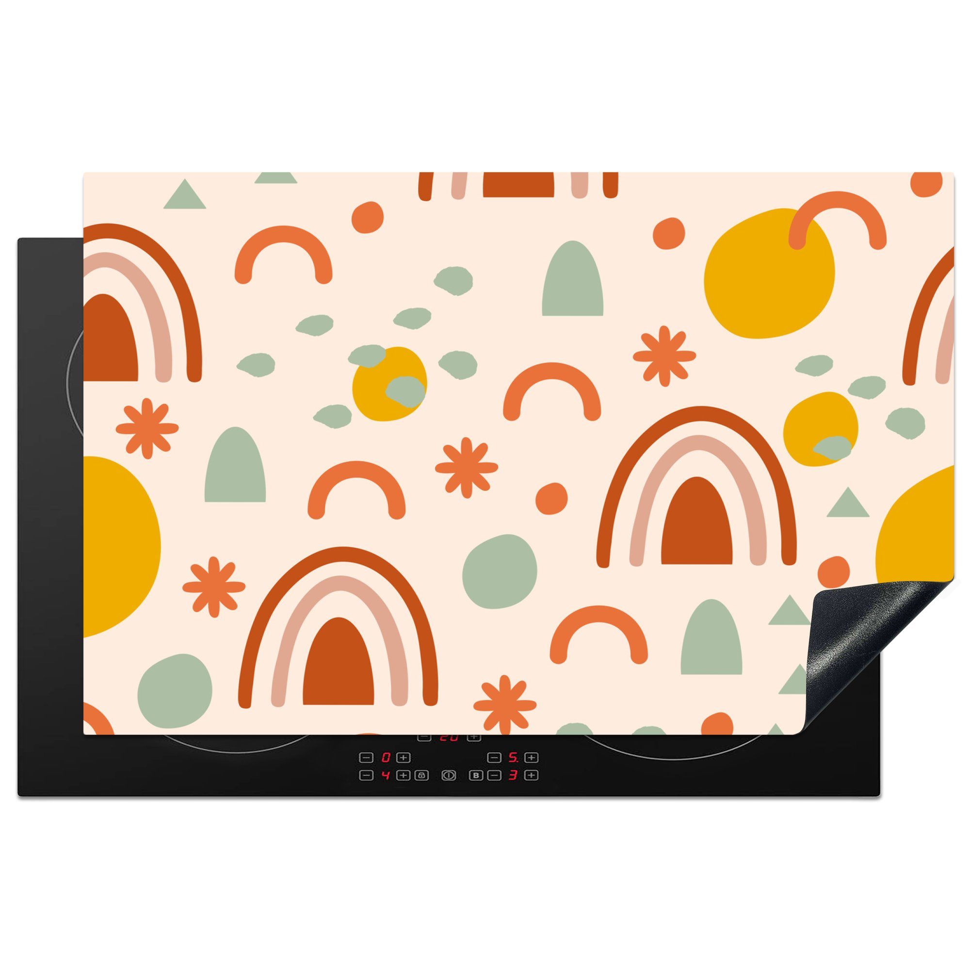 MuchoWow Herdblende-/Abdeckplatte Wetter - Muster - Pastell, Vinyl, (1 tlg), 81x52 cm, Induktionskochfeld Schutz für die küche, Ceranfeldabdeckung