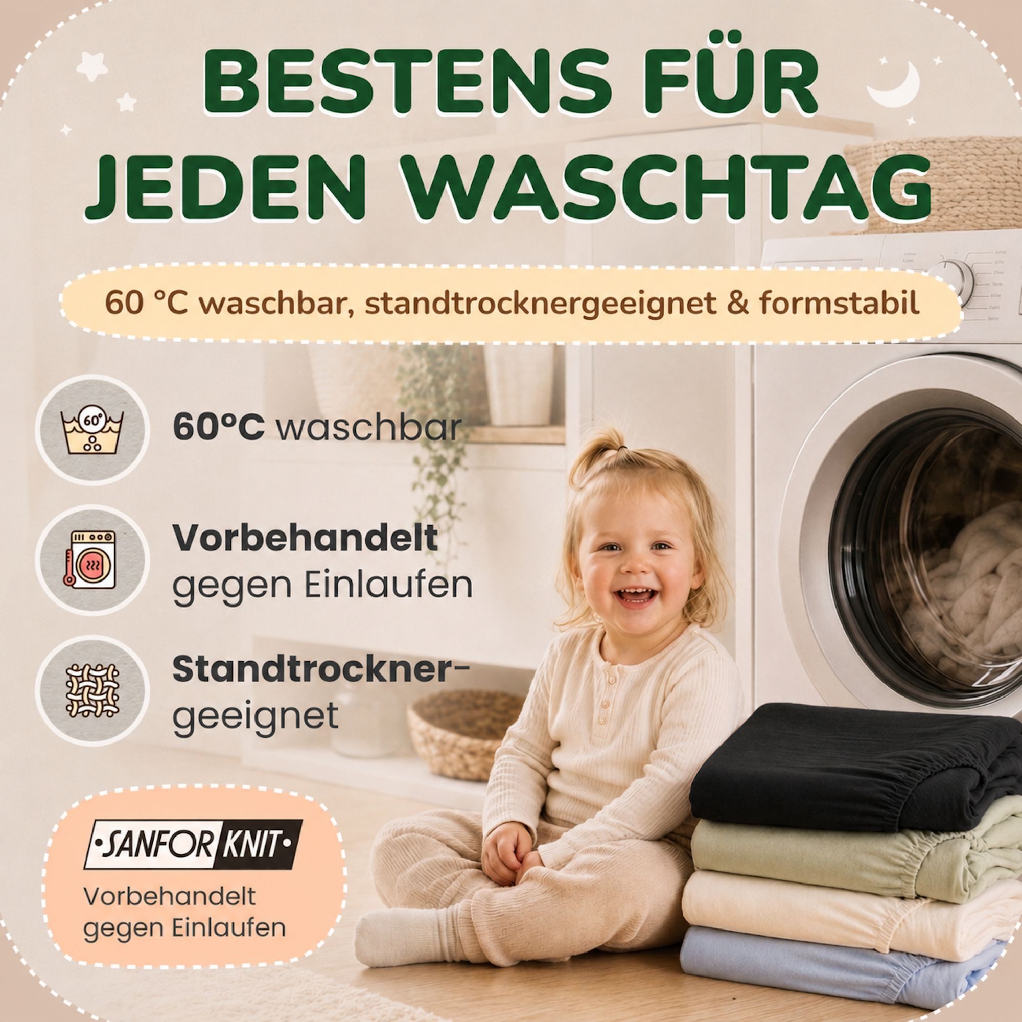 leevitex® Spannbettlaken in verschiedenen Größen und Farben, Jersey aus 100% Baumwolle, Jersey, Gummizug: rundum, (1 Stück), für Kinder- & Standardmatratzen, OE – Bild 4 von 5
