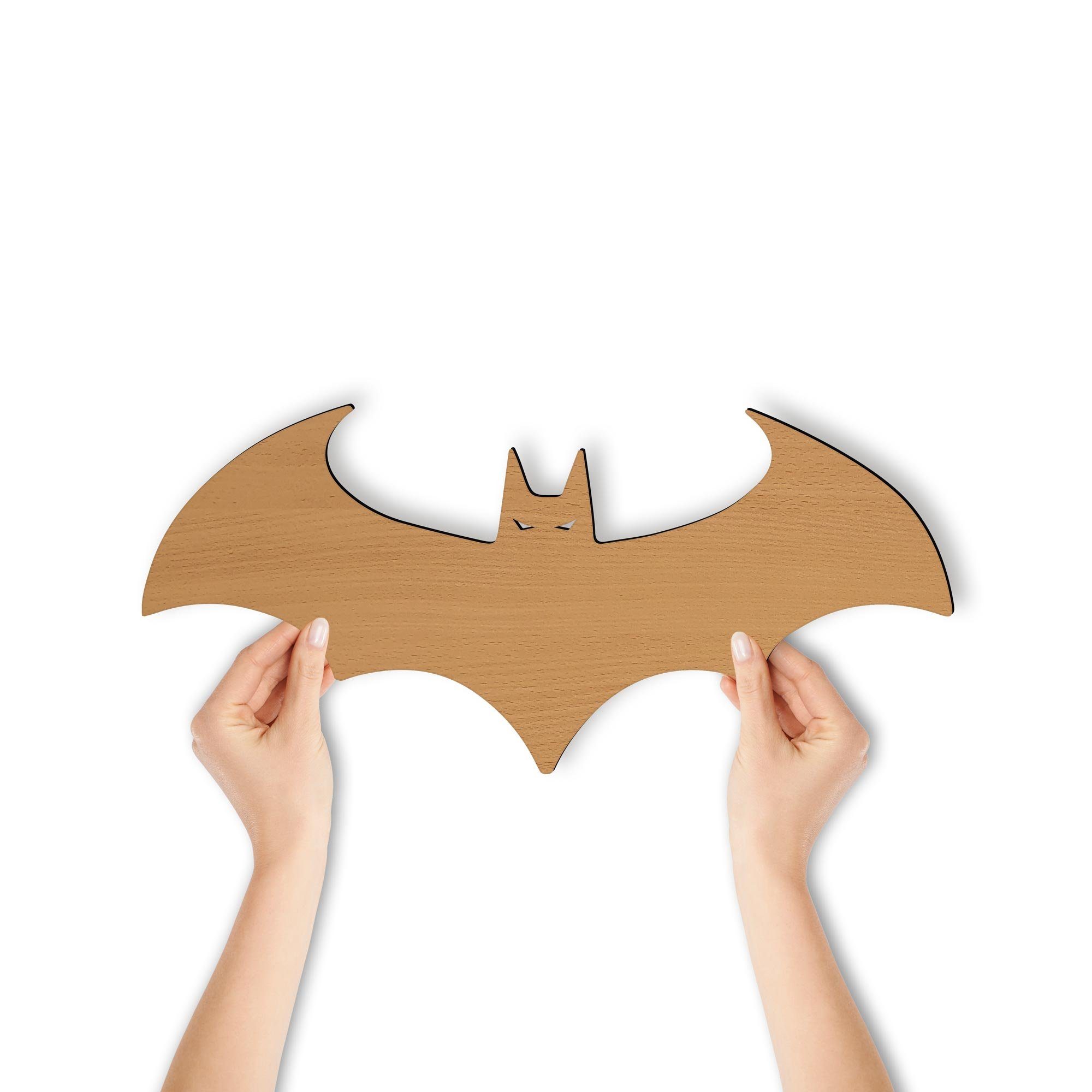 Namofactur LED Nachtlicht Fledermaus Nachtlicht Kinder Wandlampe Kinderzimmer I MDF Holz, LED fest integriert, Warmweiß