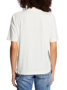 Esprit T-Shirt Jersey-T-Shirt mit Stehkragen (1-tlg)