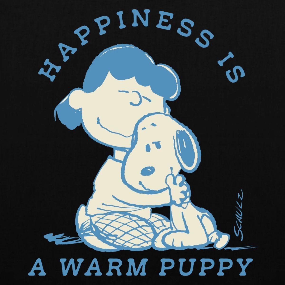 Spreadshirt Henkeltasche Peanuts Happiness Is A Warm Puppy Snoopy Und Lucy Stoffbeutel (1-tlg)