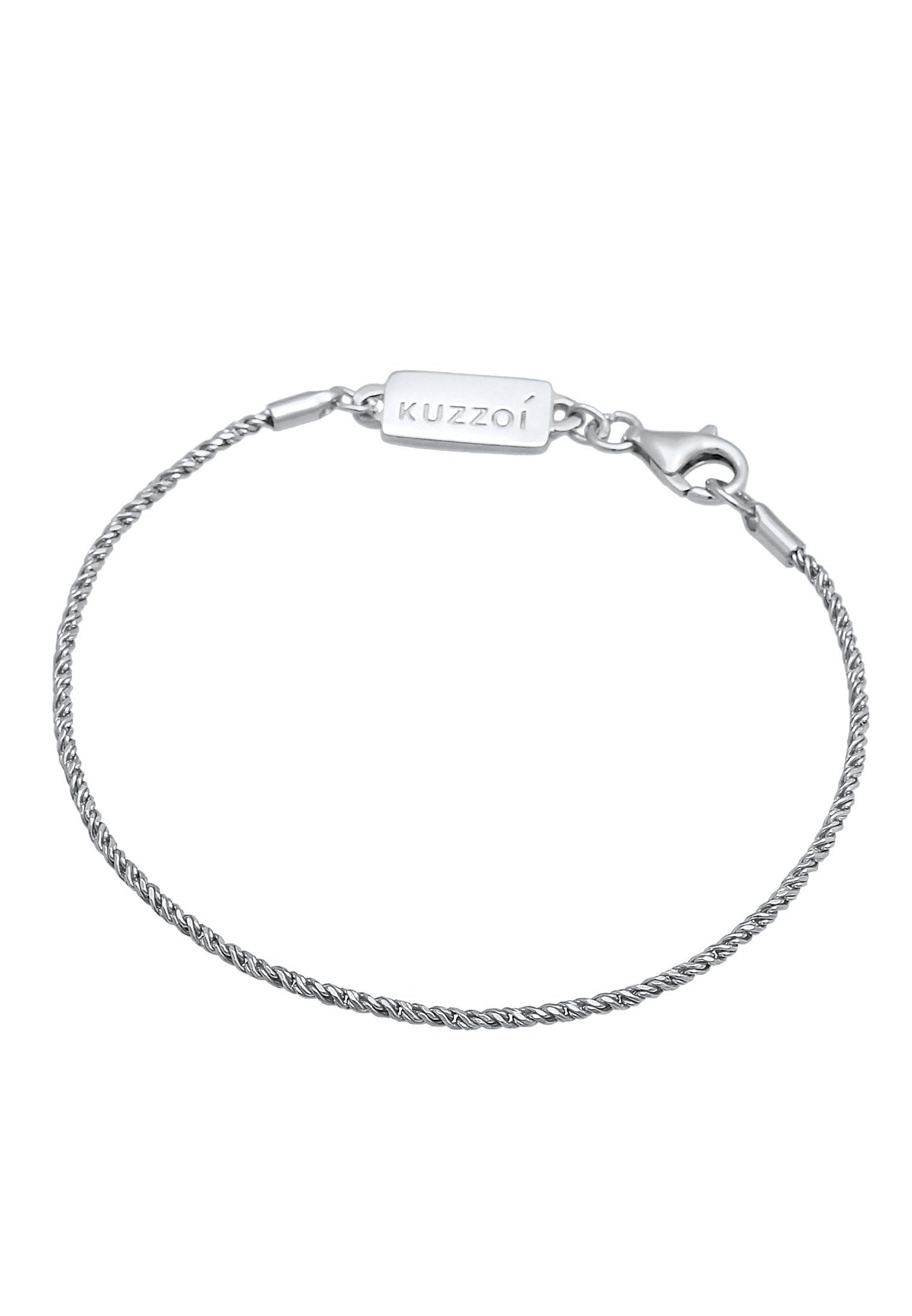 Kuzzoi Silberarmband Herren Basic Kordelkette Gedreht 925 Silber