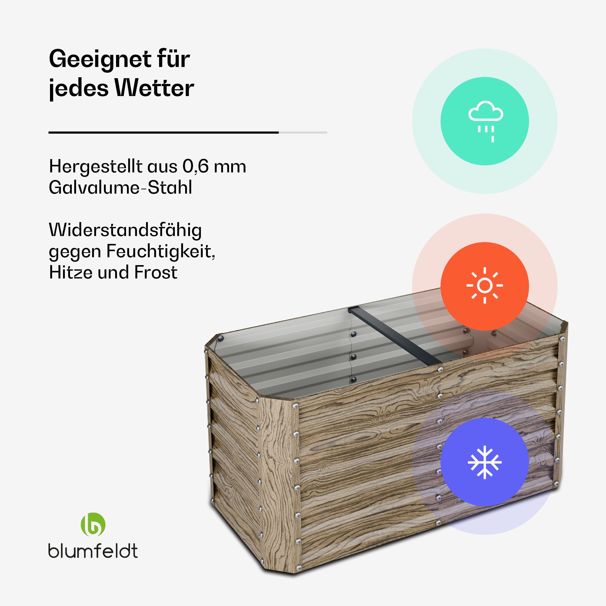 blumfeldt Hochbeet High Grow (Set, Set), Pflanzkübel Outdoor Balkon außen groß Stahl Garten