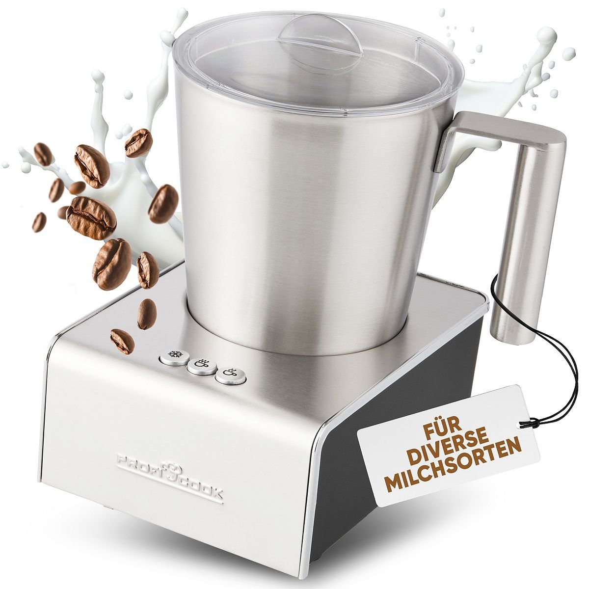 ProfiCook Milchaufschäumer PC-MS 1032, mit Heiß- und Kaltfunktion - 500ml Schaum