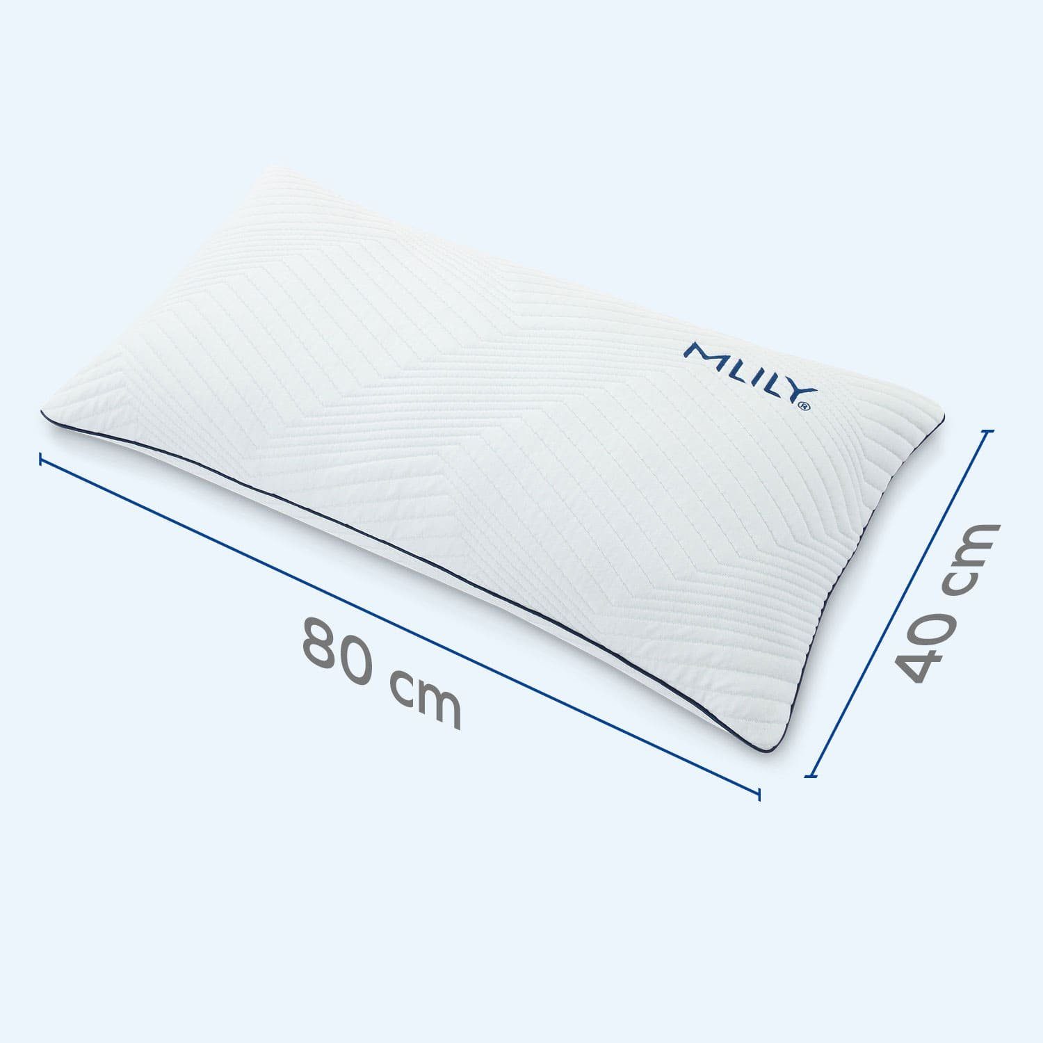 MLILY Kopfkissen »Lono« XXL, 80x40 cm, Füllung: lockere Schaumstoff-Flocken, Rückenschläfer, Seitenschläfer, Bauchlage, Bezug aus 100% recyceltem Seaqual-Garn – Bild 2 von 5