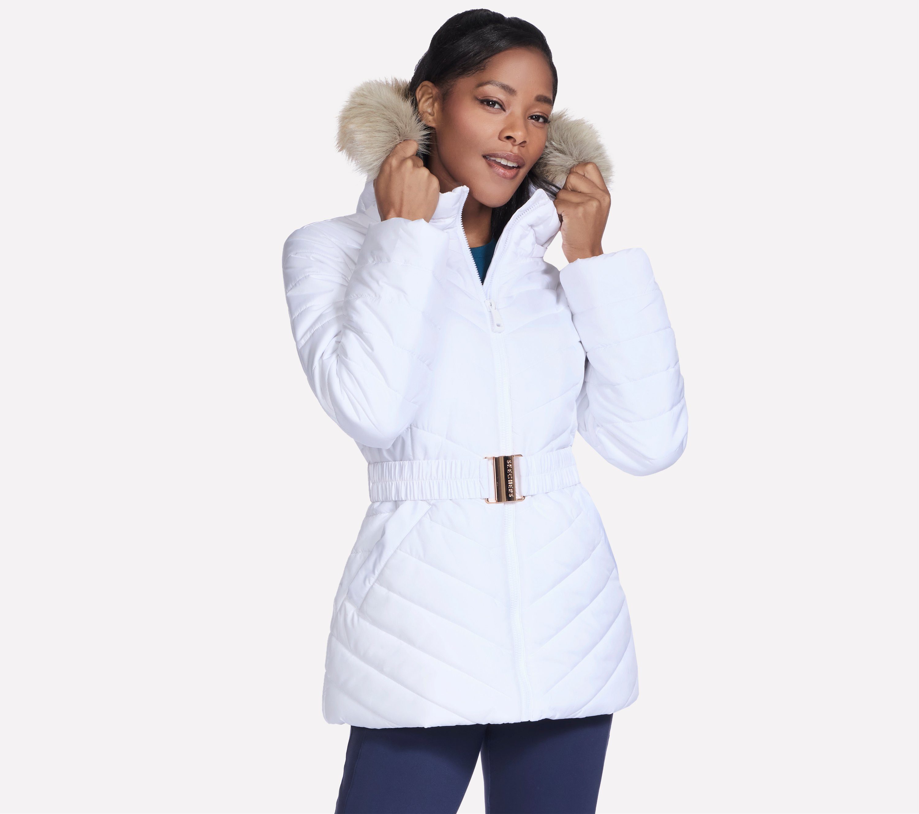 Skechers Winterjacke ON-THE-GO BELTED PARKA mit Gürtel, aus GO SHIELD™ Cozy Fit®-Material