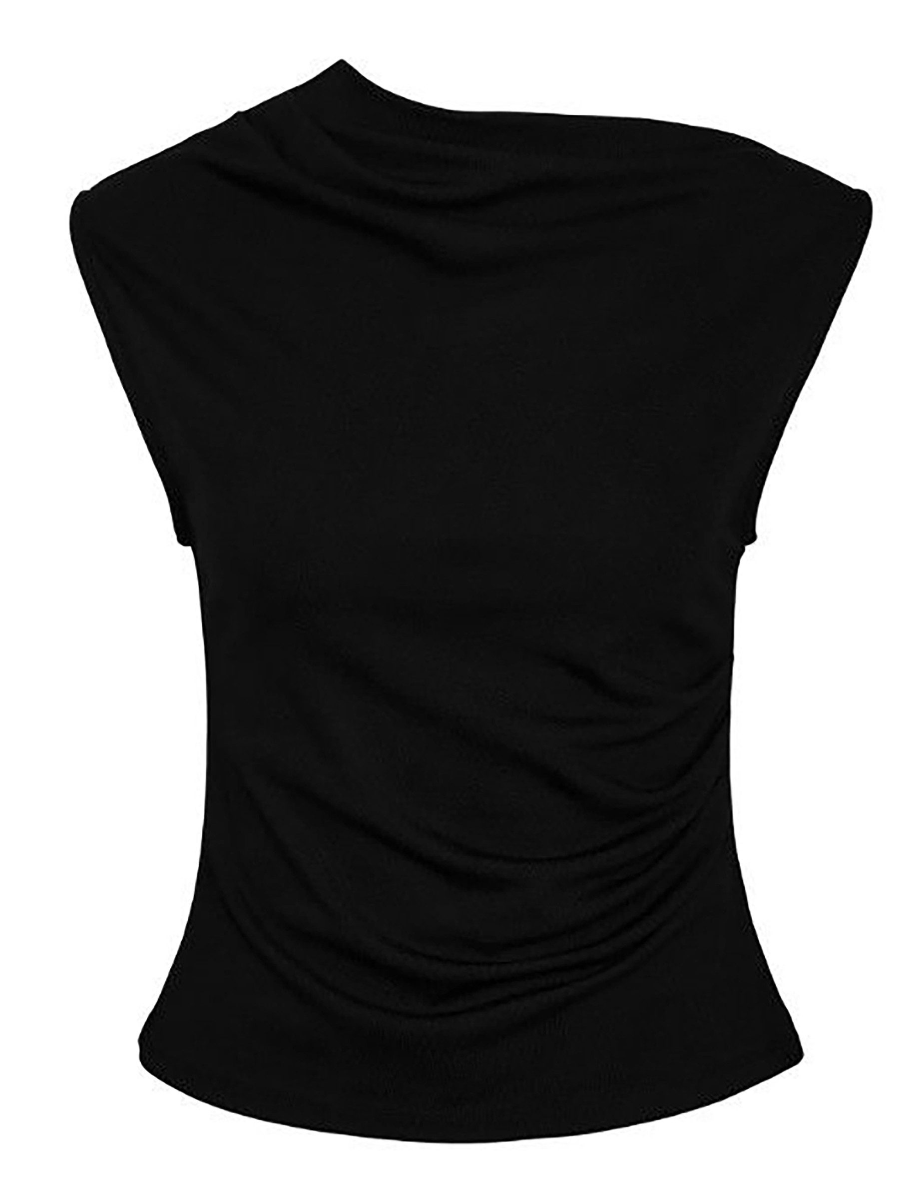 Noisy may Shirttop Taillierte Passform U Boot Ausschnitt Seitliche Raffung (1-tlg) NMSIA DANDY S/L TOP