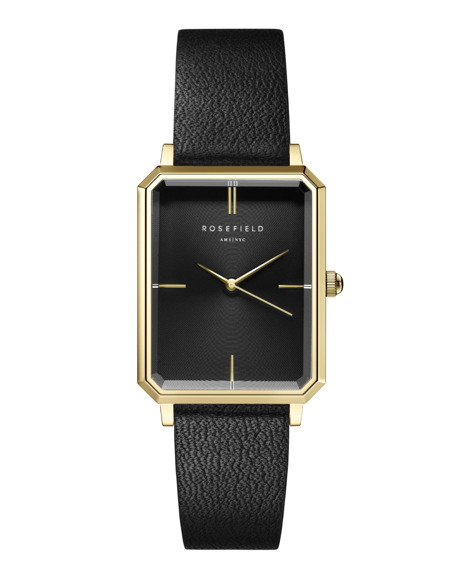 ROSEFIELD Quarzuhr ROSEFIELD Damenuhr Octagon 29mm Schwarz