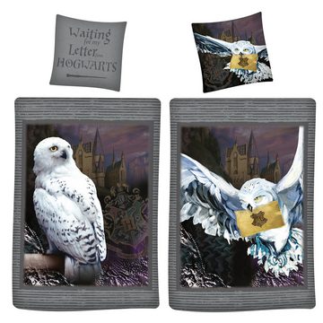 Kinderbettwäsche Harry Potter Bettwäsche Hedwig Eule Bettwäsche Linon / Renforcé, BERONAGE, 100% Baumwolle, 2 teilig, 135x200 + 80x80 cm