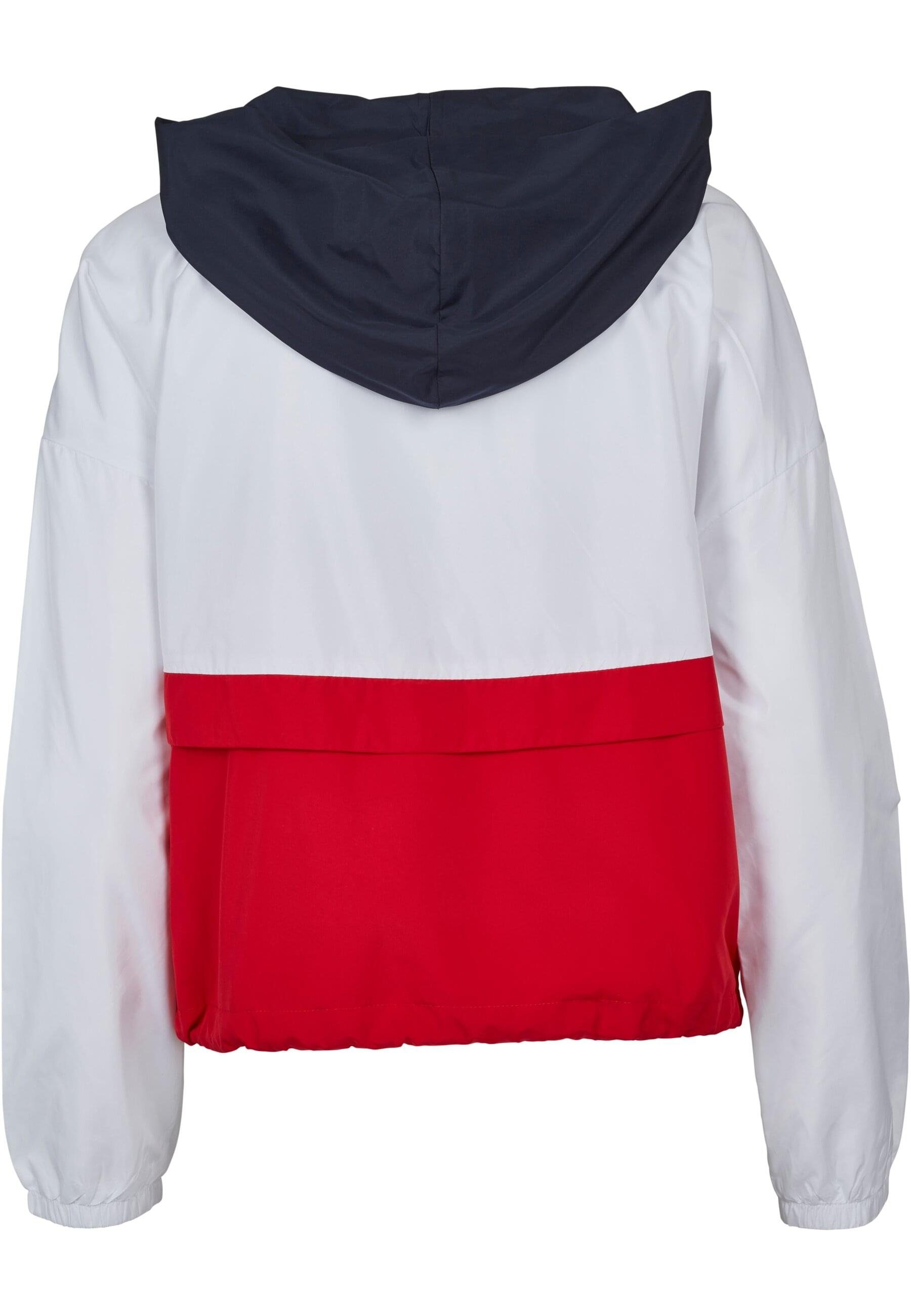 URBAN (1-St) Sommerjacke 3-Tone navy/white/firered Windbreaker CLASSICS Oversize Damen Ladies