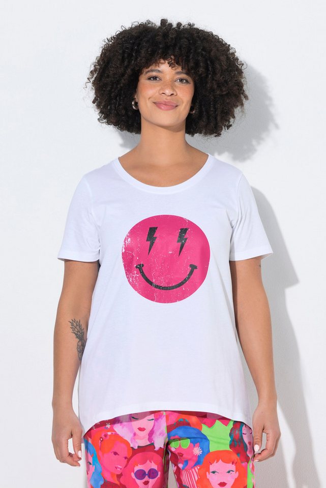 Angel of Style T-Shirt T-Shirt A-Linie Smiley-Motiv Halbarm