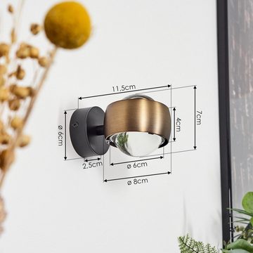 hofstein Wandleuchte »Osacca« moderner Wandstrahler, Metall/Glas, Altmessingfarben/Schwarz, ohne Leuchtmittel, 1xG9, Wandspot mit tollem Lichteffekt, Up&Down Leuchte, Klar