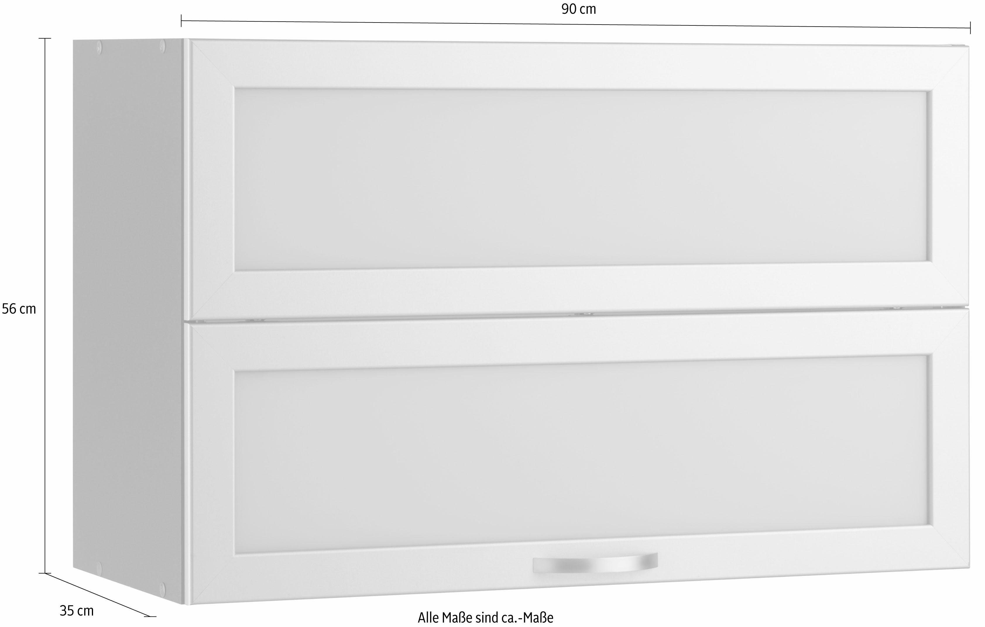 Flexi Faltlifthängeschrank wiho Küchen Glastür/weiß