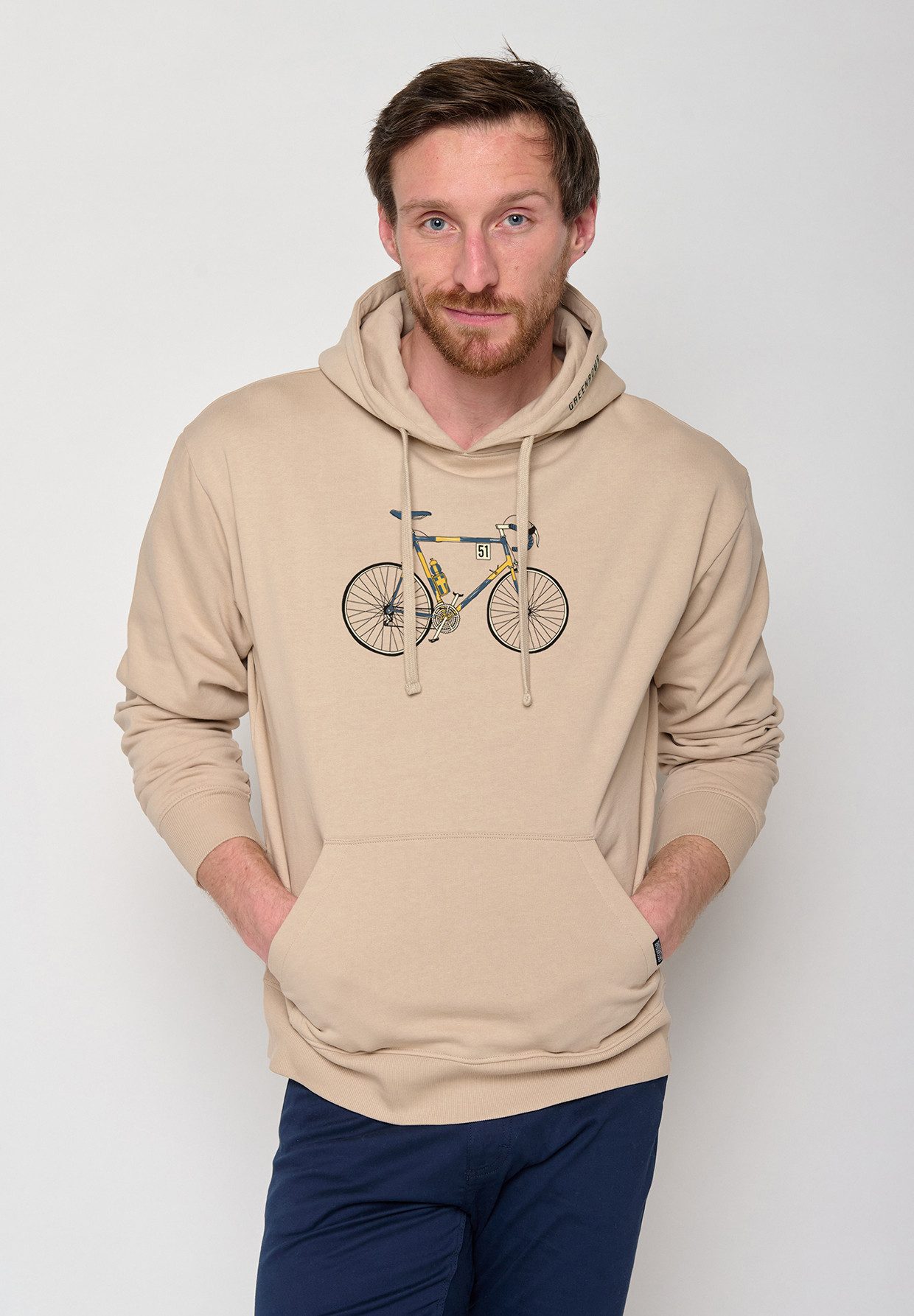 GreenBomb Hoodie Joy Bike Knut Motiv Fahrrad (1) weitgeschnittener Hoodie, Oversize, aufgesetzte Fronttasche