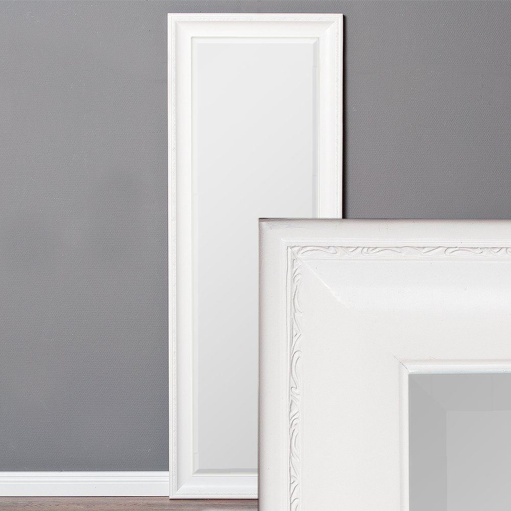 Wandspiegel Eleganter Spiegel COPIA Pur-Weiß 140x50cm Holzrahmen