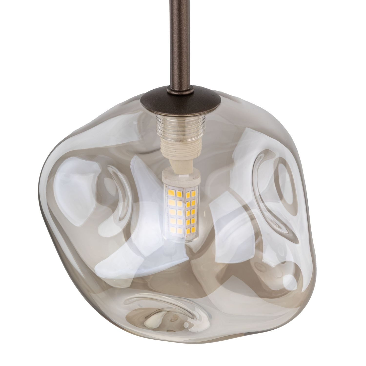 Licht-Erlebnisse Pendelleuchte UMERA, ohne Leuchtmittel, Rauchglas Metall H günstig online kaufen