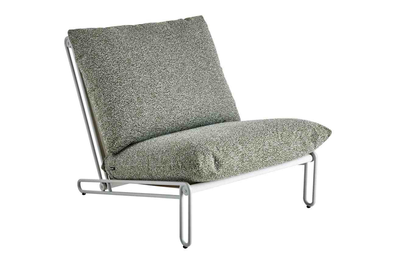 Brafab Gartensessel Blixt mit Kissen, Hellgrau / Grün, inkl. Kissen