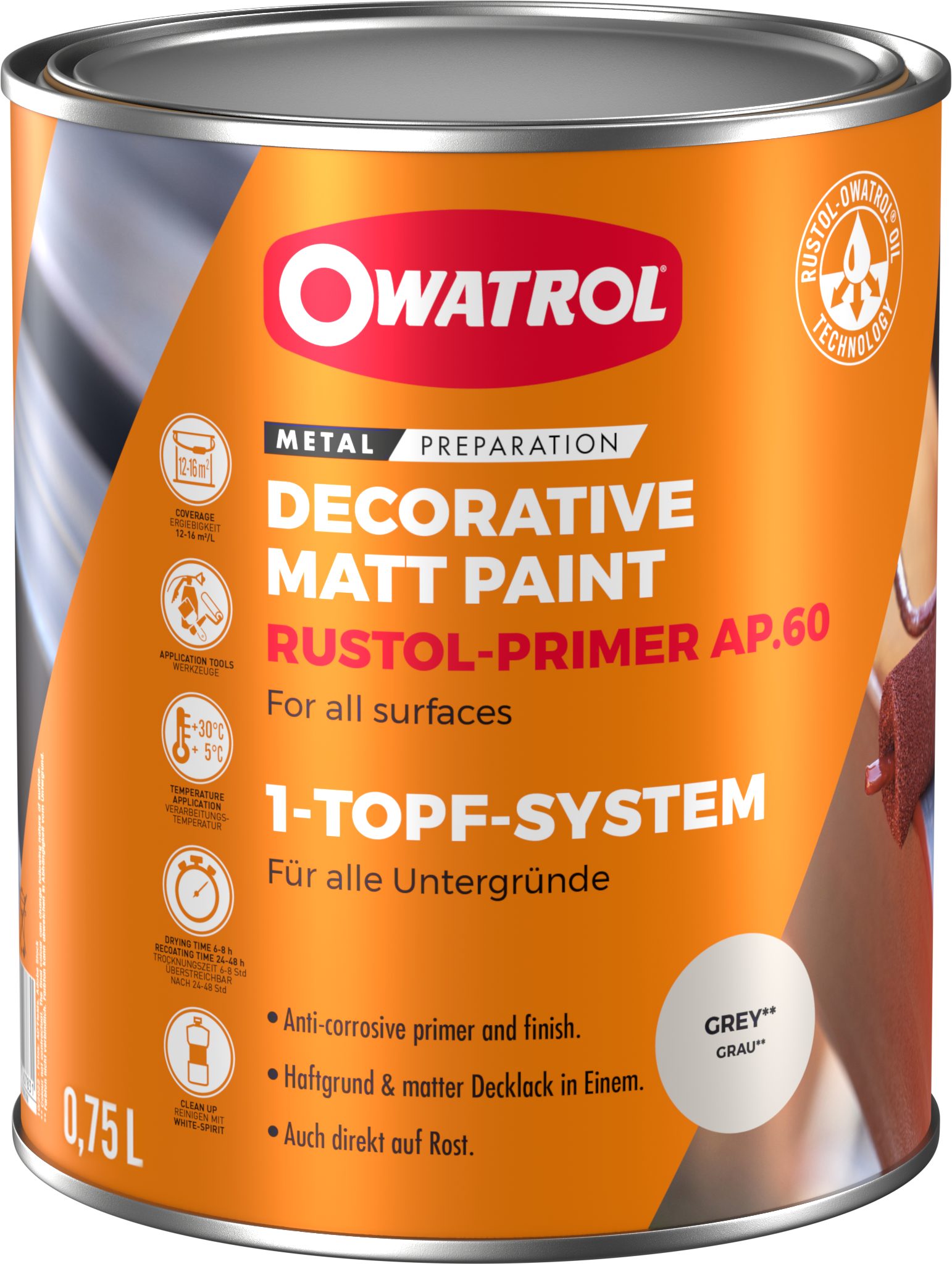 OWATROL Rostschutzgrundierung AP 60, Ein Produkt, dreifache Wirkung. Extrem kriechfähig.