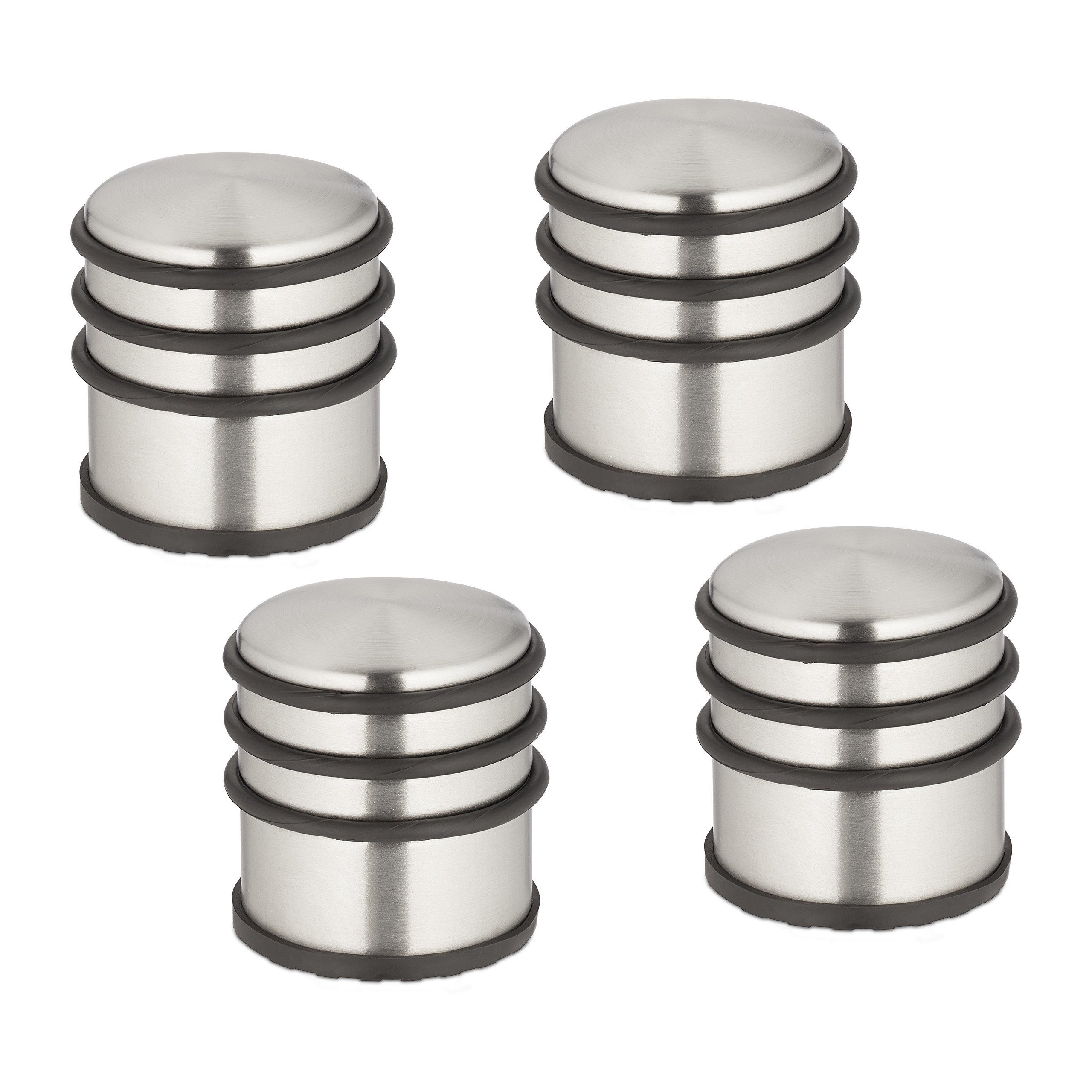relaxdays Bodentürstopper Edelstahl Türstopper im 4er Set