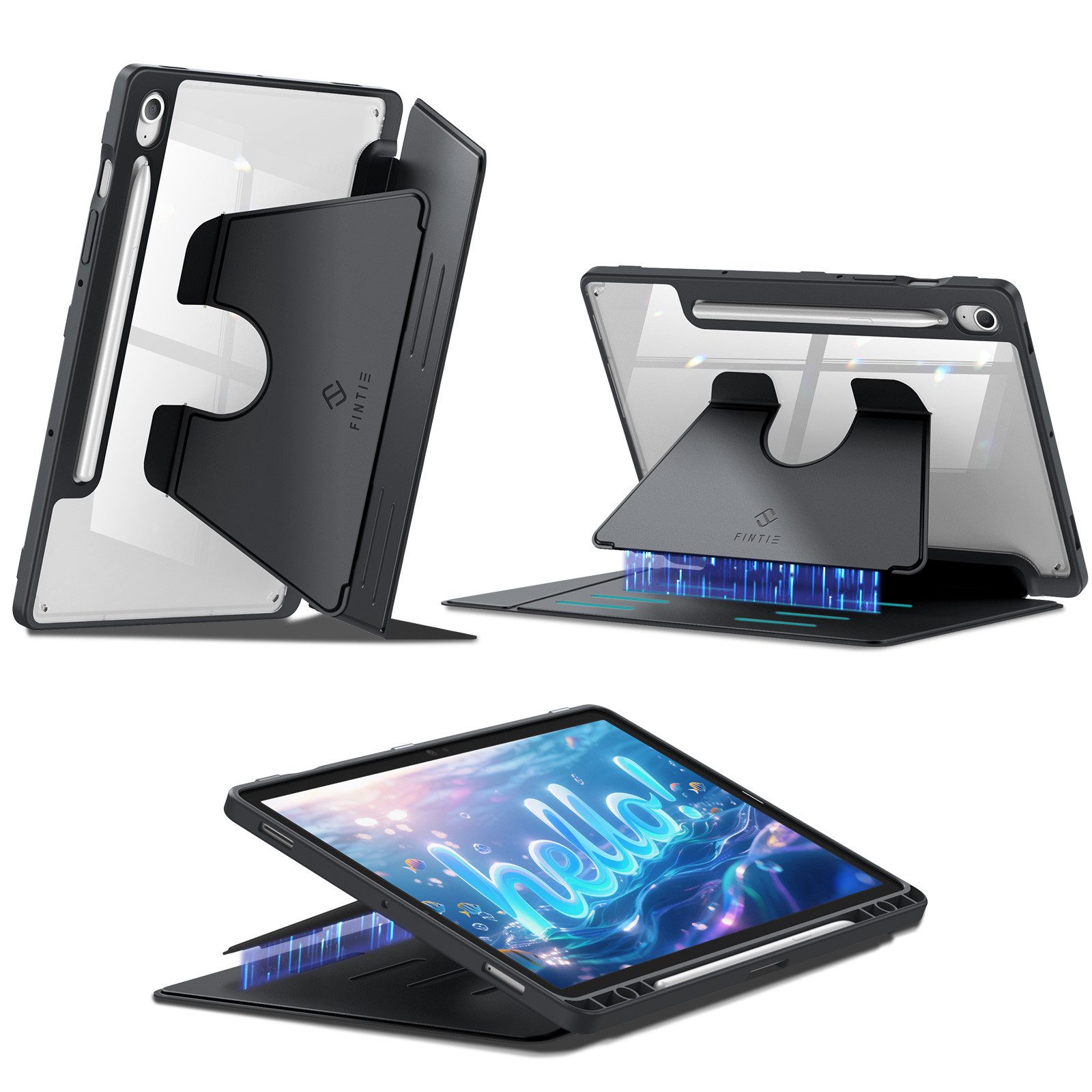 Fintie Tablet-Hülle für Samsung Galaxy Tab S10 Lite/S10 FE/S9 FE 10.9" & S9 11" Tablet, mit Magnetständer, Multi-Winkel Betrachtung für Horizontal & Vertikal