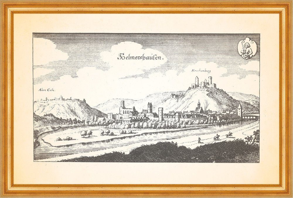 Kunstdruck Helmarshausen Krukenburg Hannoversch Münden Reinhardswald Merian 0020