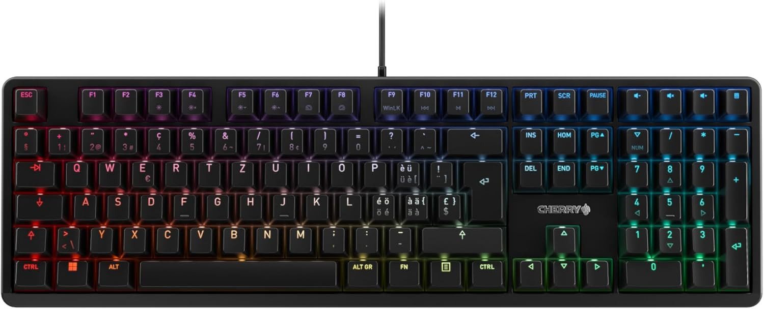 Cherry G80-3000N, mechanische mit RGB-Beleuchtung, Schweize(QWERTZ), schwarz, Gaming-Tastatur