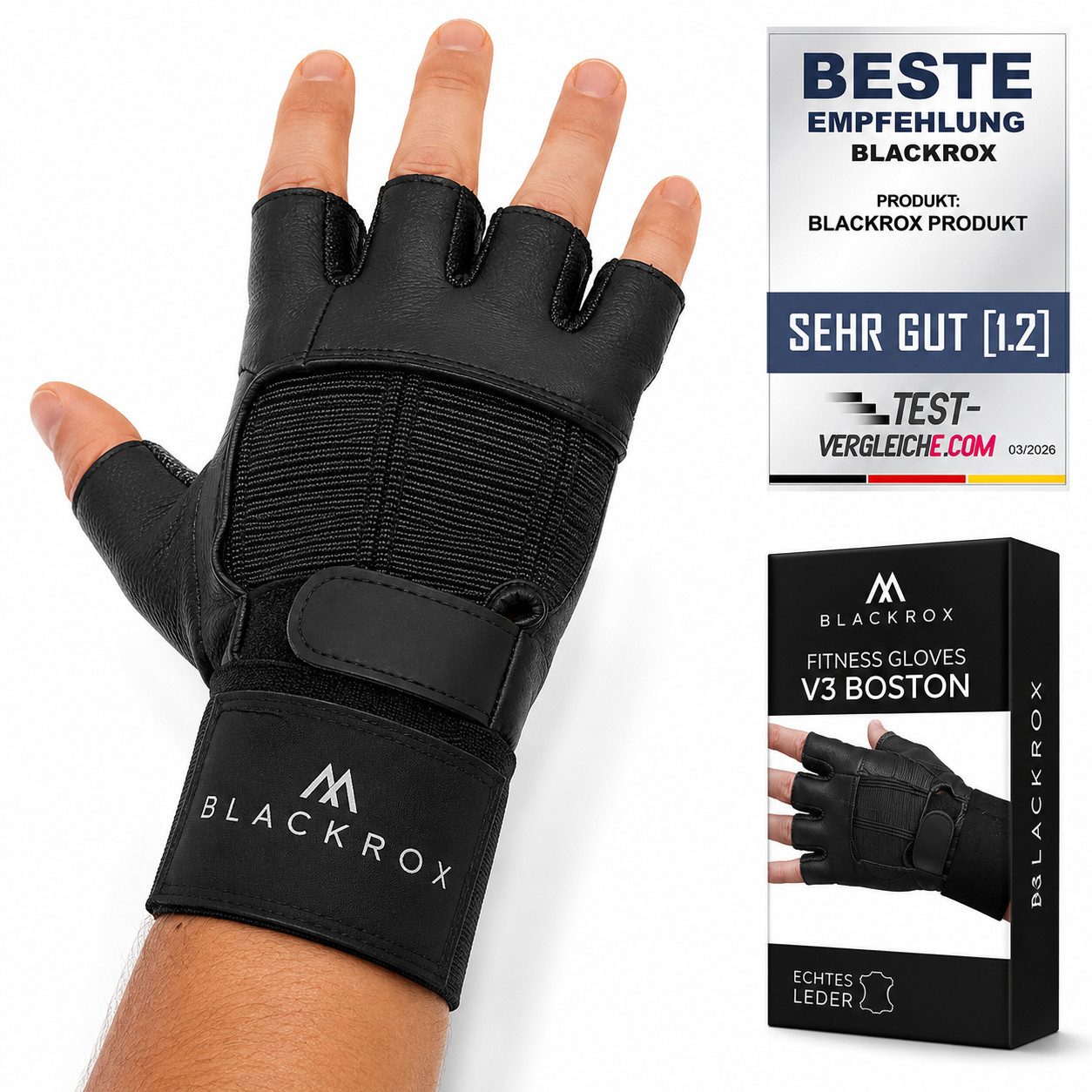 BLACKROX Trainingshandschuhe [Vergleichssieger] Fitnesshandschuhe BOSTON Gr. M-XL Damen & Herren