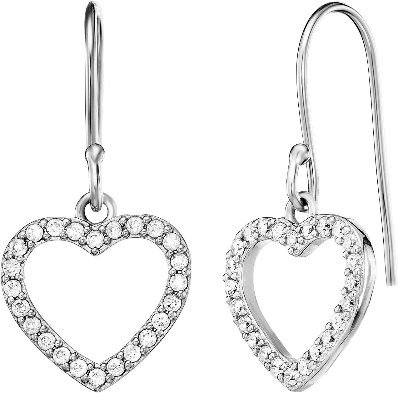 Engelsrufer Paar Ohrhaken Herz, Made in Germany - mit Zirkonia (synth)