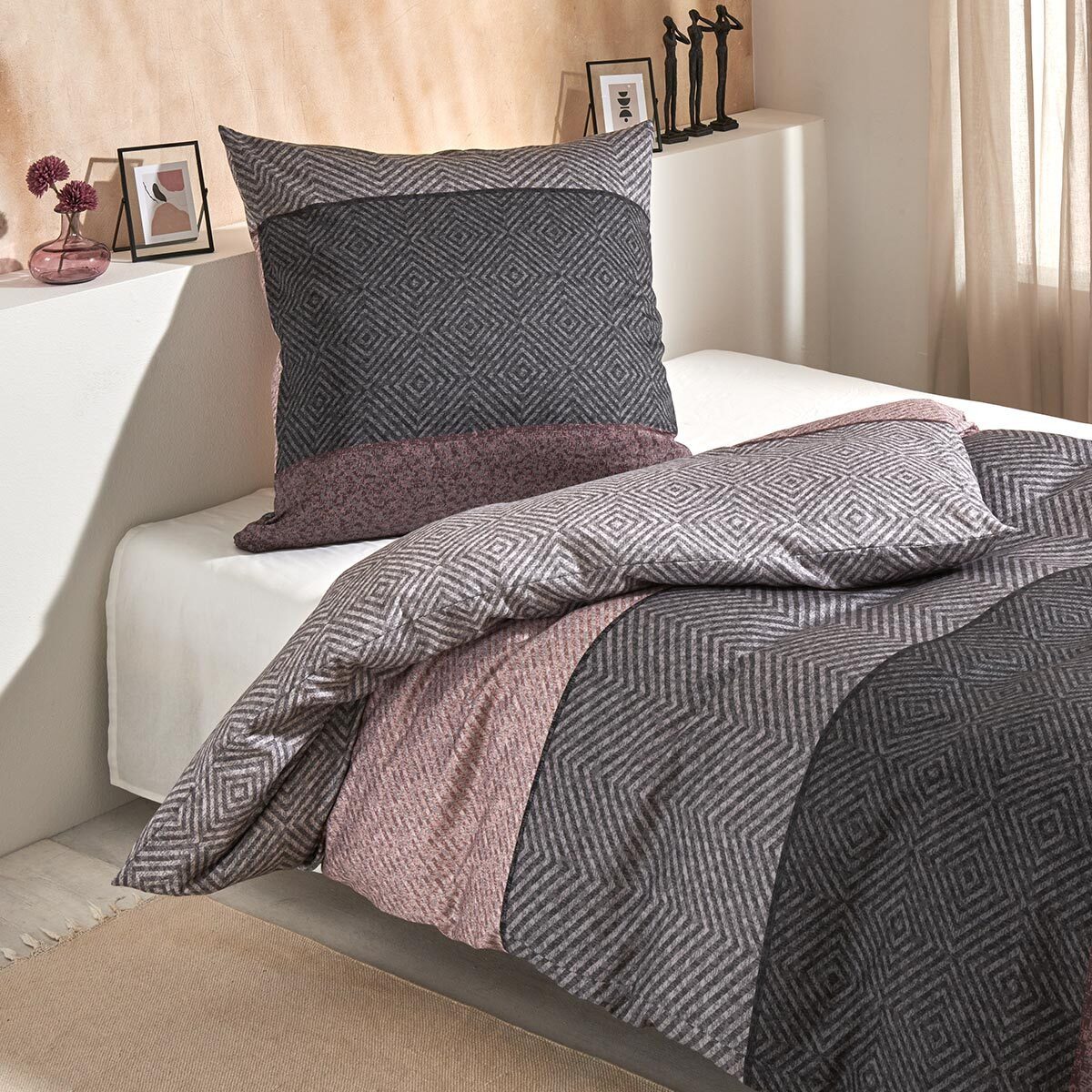 TRAUMSCHLAF Bettwäsche Kansas, Mako Satin, 1 teilig, hochwertige Satin Bettwäsche