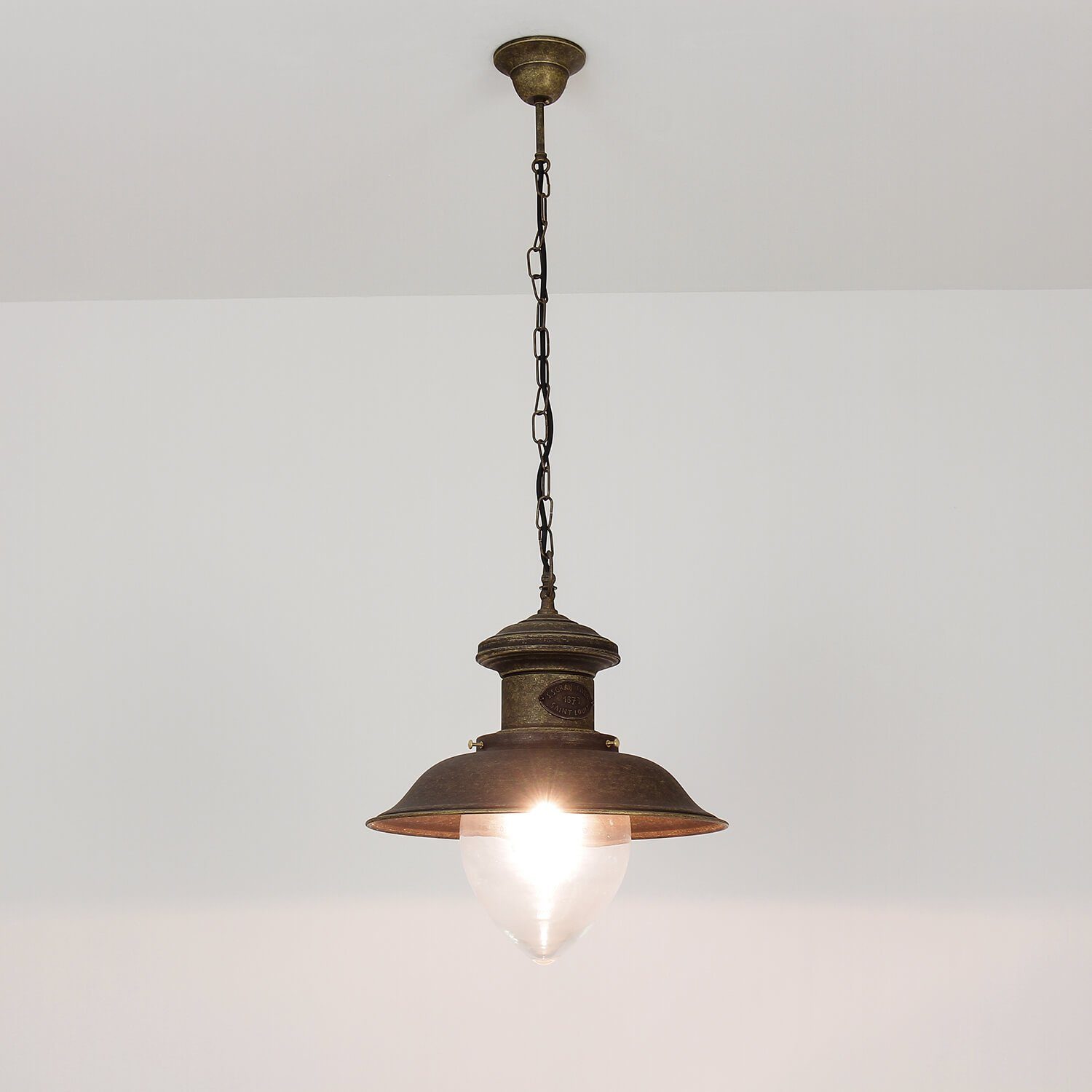 Licht-Erlebnisse Außenwandleuchte Nostalgie Hoflampe in Bronze