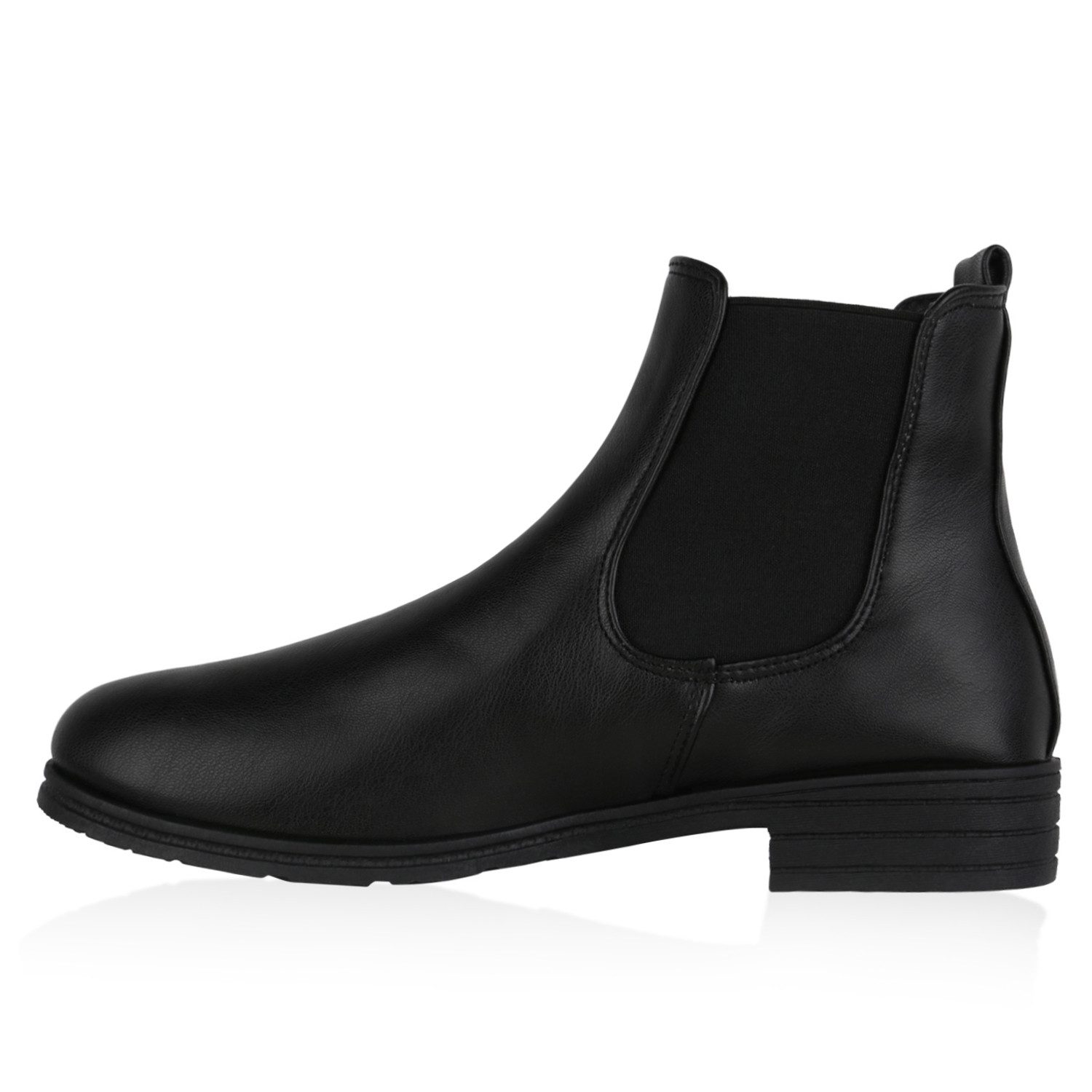 VAN HILL 835924 Chelseaboots Damen Stiefeletten Chelsea Boots Blockabsatz Basic Schlupf-