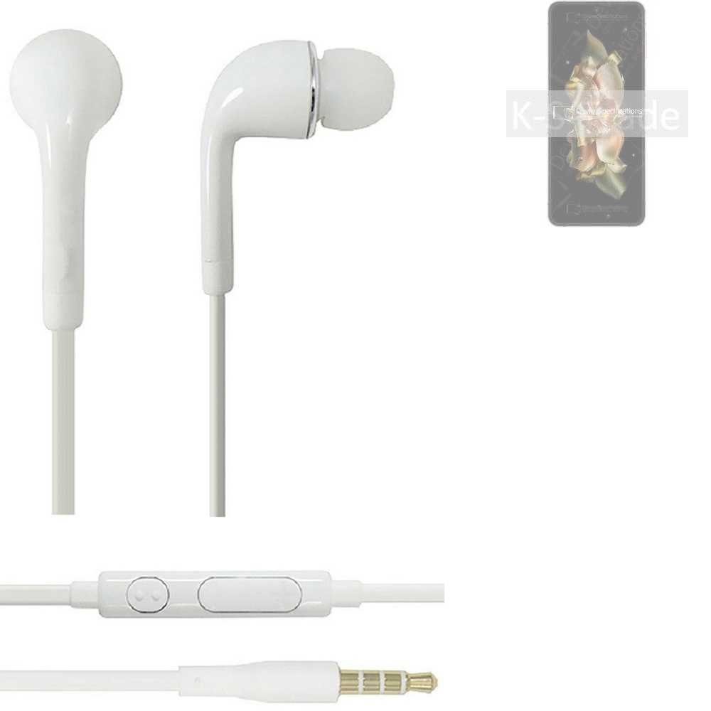 K-S-Trade für Samsung W23 Flip In-Ear-Kopfhörer (Kopfhörer Headset mit Mikrofon u Lautstärkeregler weiß 3,5mm)