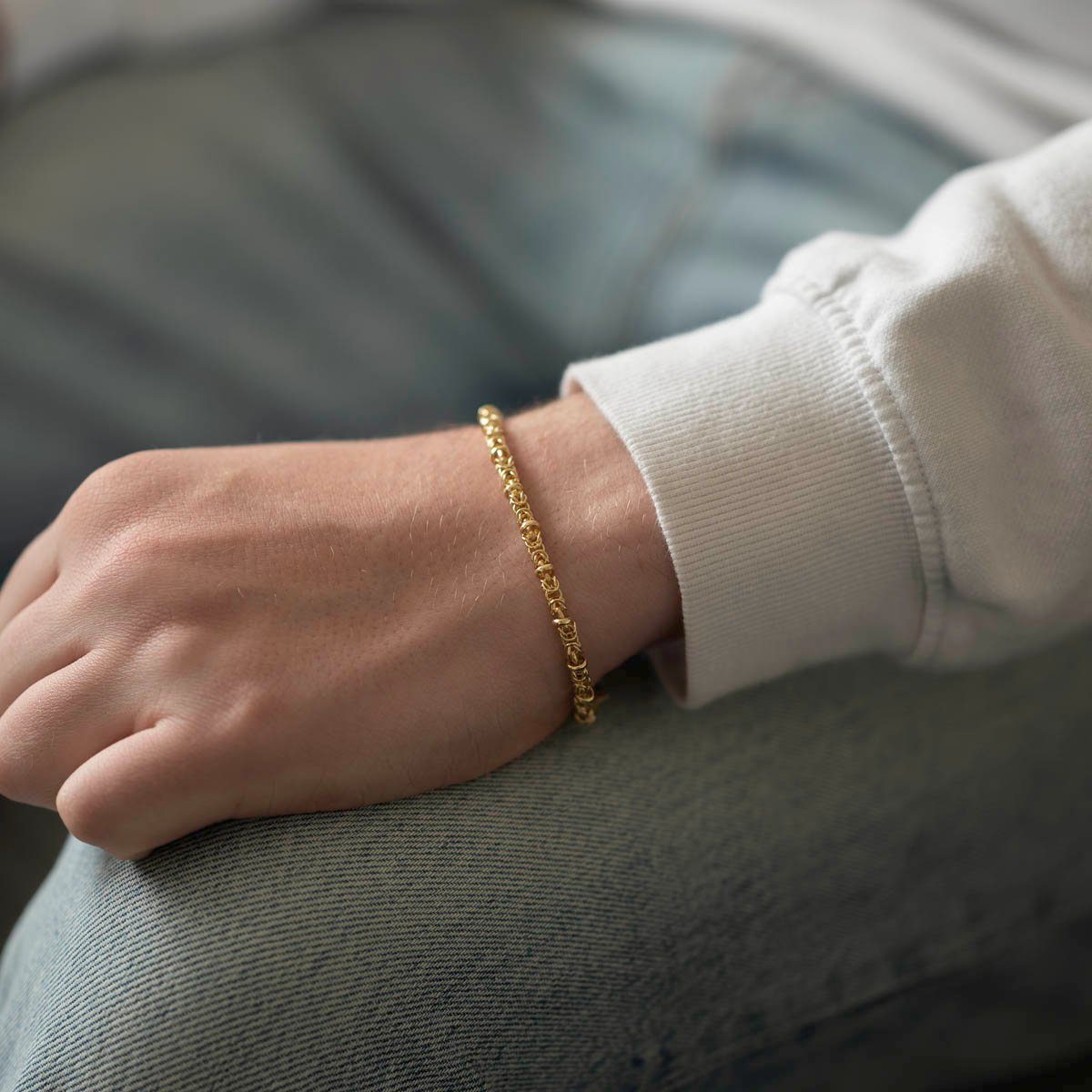 Materia Königsarmband Gelbgold Armkette Königskette 18-22cm SA-22, Sterling günstig online kaufen