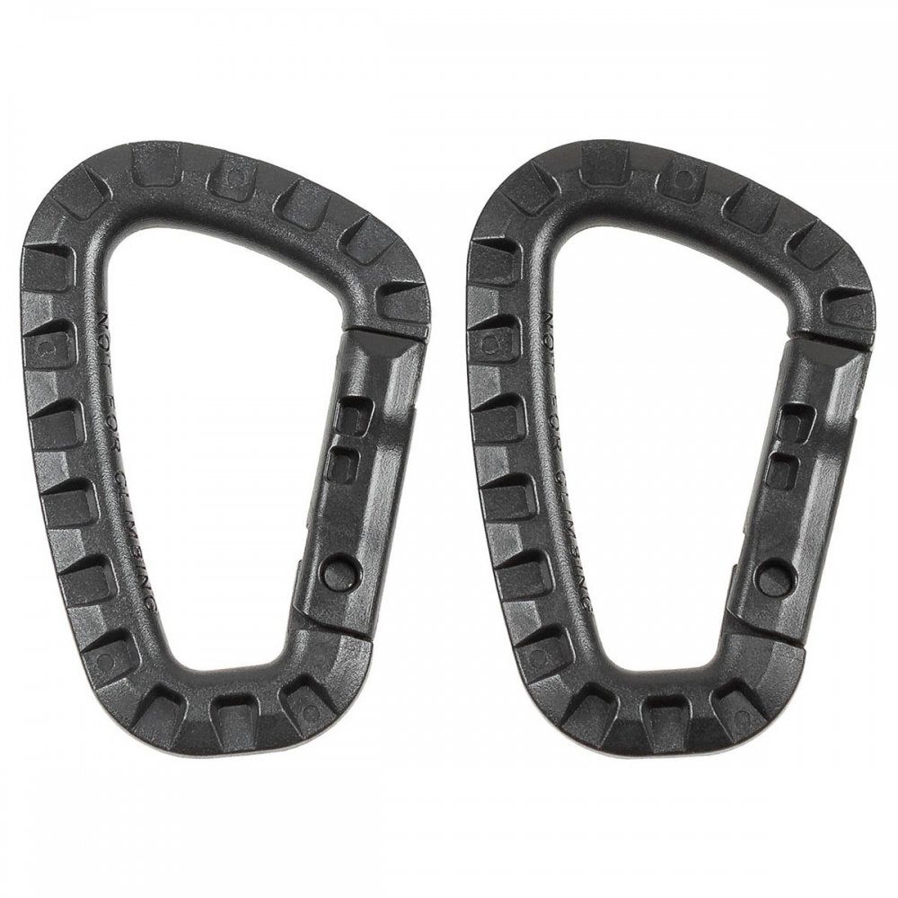Karabiner Karabiner, Plastik, schwarz, D 7 mm x 8,5 cm, 2er Pack