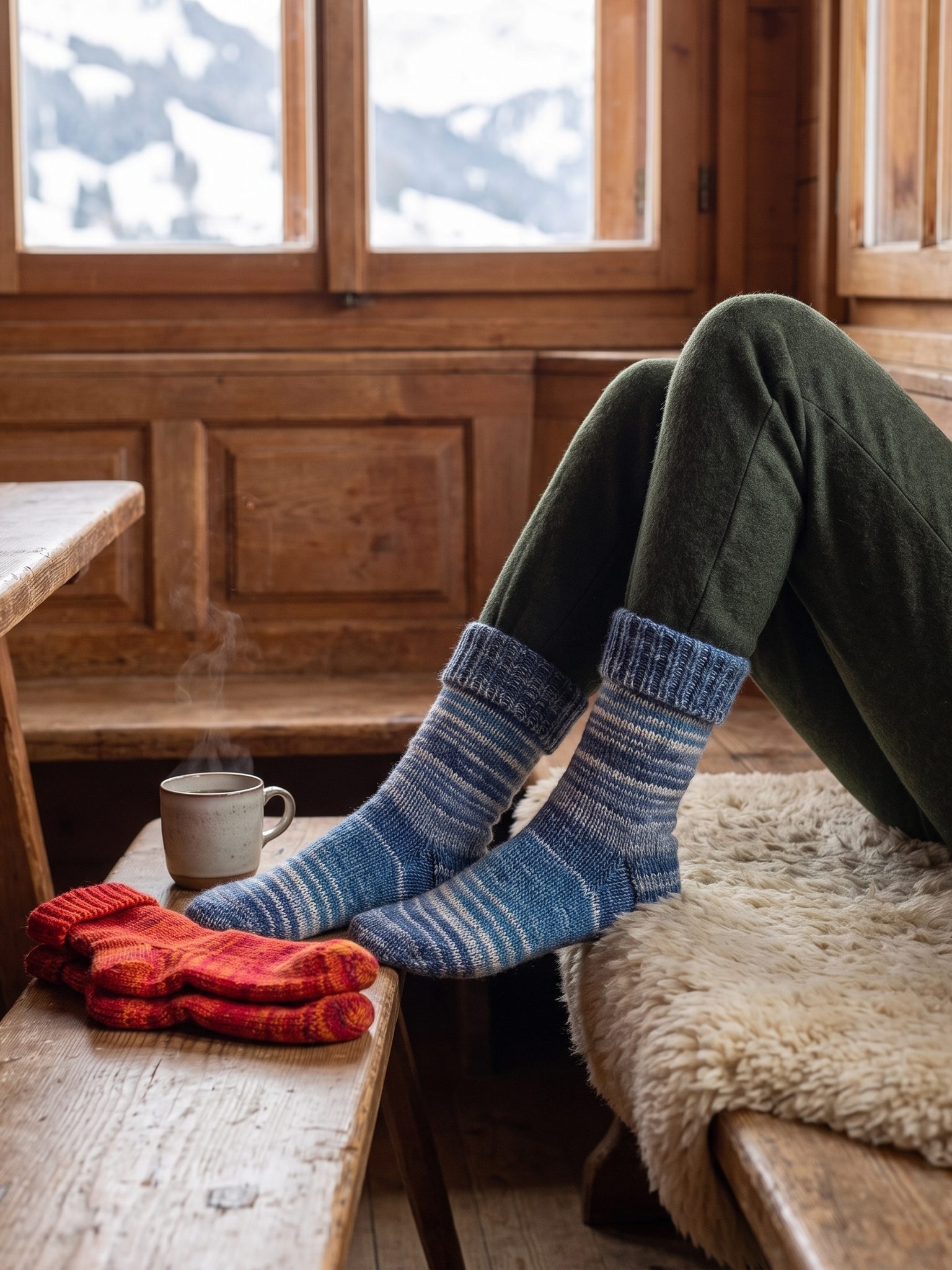Black Snake Kuschelsocken Wollsocken in Strickoptik mit Farbverlaufsgarn für Damen und Herren (Socken-Set, 2-Paar, bunt 39/42) jedes Paar ein Unikat mit weichem – Bild 5 von 5