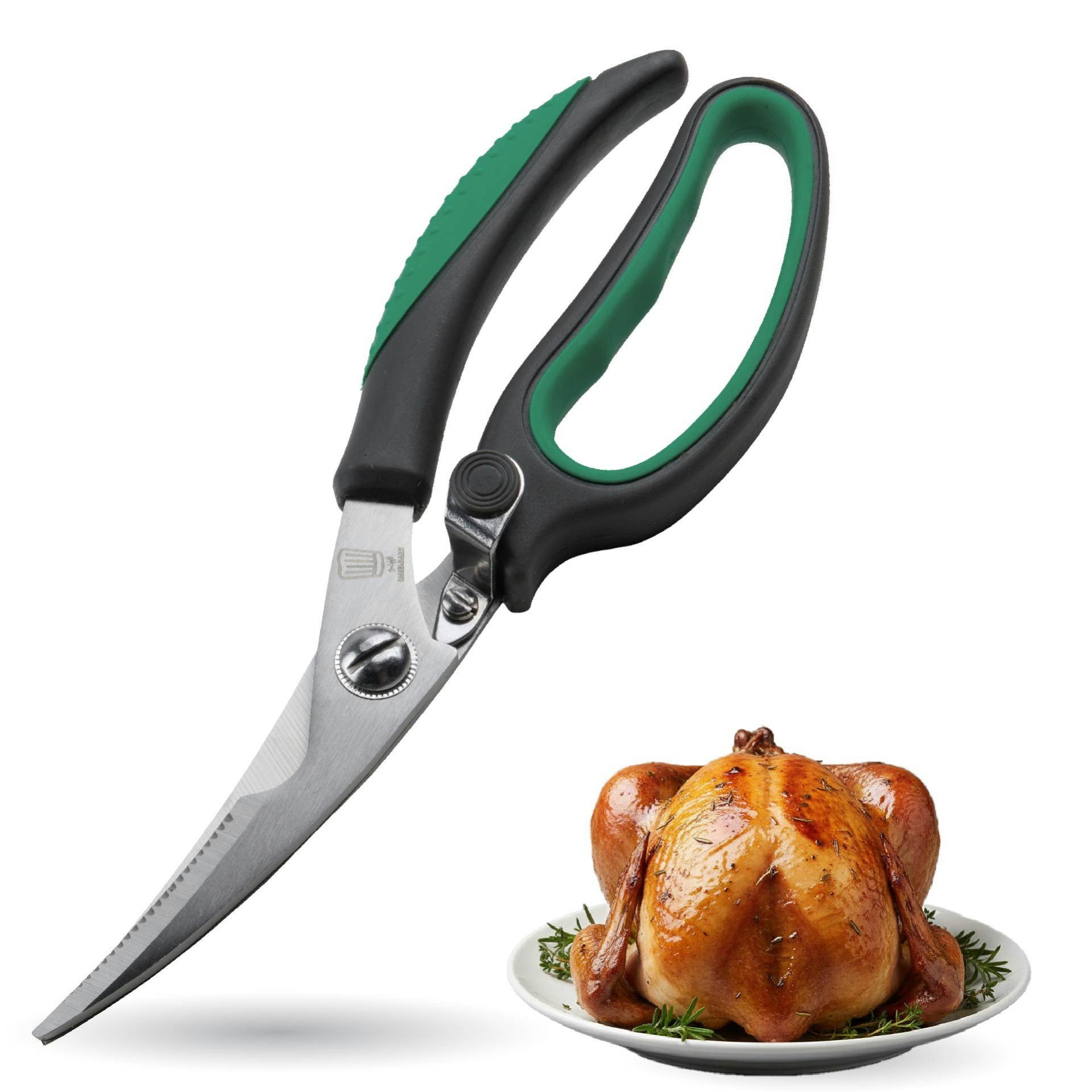 Chefkoch trifft Fackelmann Geflügelschere Geflügelschere aus Edelstahl – 235x75x25mm – Anti-Rutsch Griff