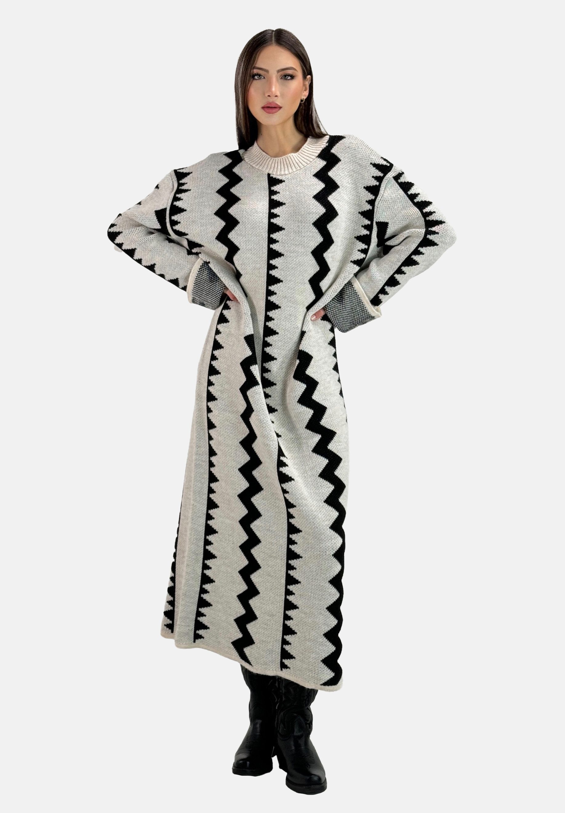 Elara Midikleid Elara Damen Strickkleid (1-tlg)