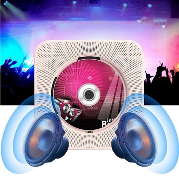 AKKEE CD Player mit Lautsprecher CD Player Bluetooth 5.0 CD-Player Desktop tragbarer CD-Player (Bluetooth, Kopfhörerbuchse für Geschenk,Zuhause)